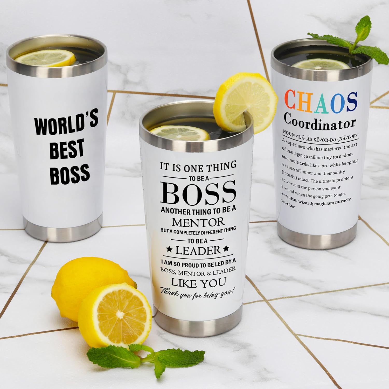 Breezy Valley Regalos para mujeres y hombres, vasos de jefe, regalos de agradecimiento para jefe gerente, los mejores regalos del mundo para jefe