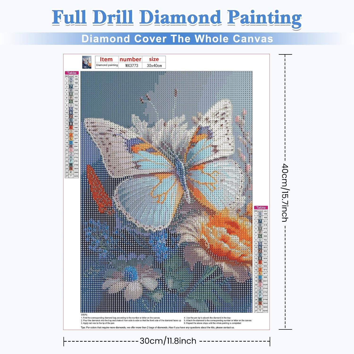 RICUVED Arte de diamantes de flores, kits de arte de diamantes de mariposa para adultos, arte de gemas de diamantes de paisaje, arte de gemas 5D,