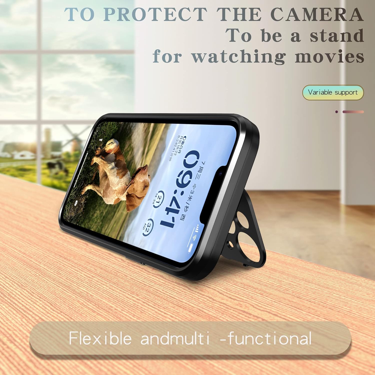 Asuwish Funda de teléfono para iPhone 14 de 6.1 pulgadas con protector de pantalla de vidrio templado Magsafe y soporte delgado, funda rígida