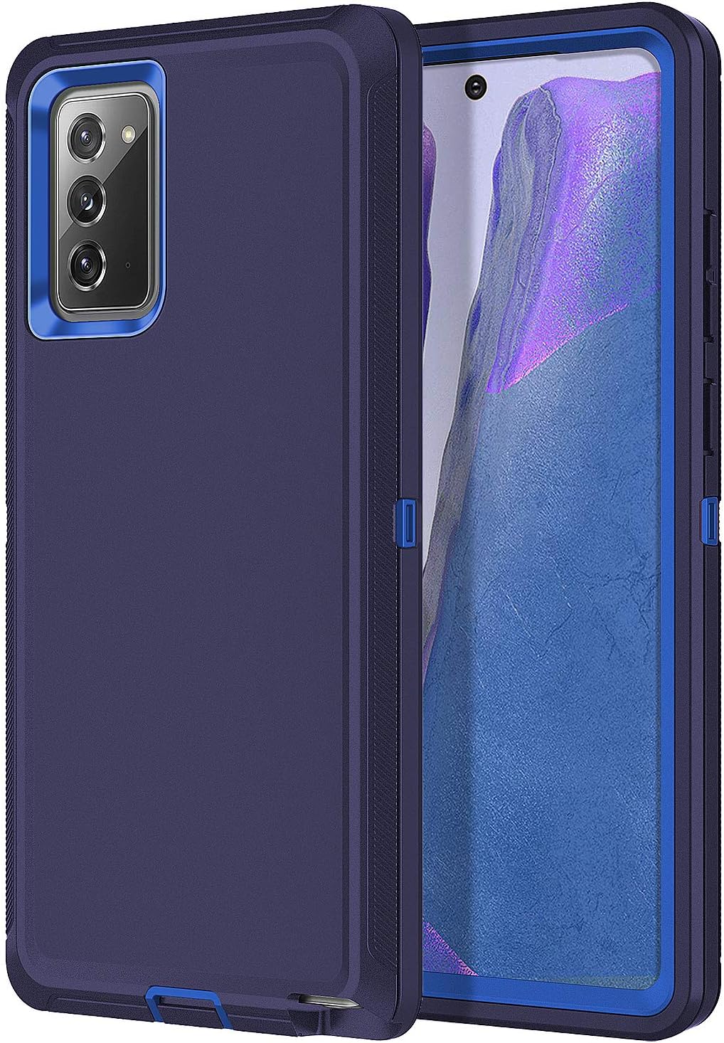 I-HONVA Funda para Galaxy Note 20 a prueba de golpes, protección de cuerpo completo 3 en 1 sin protector de pantalla Funda resistente para Samsung