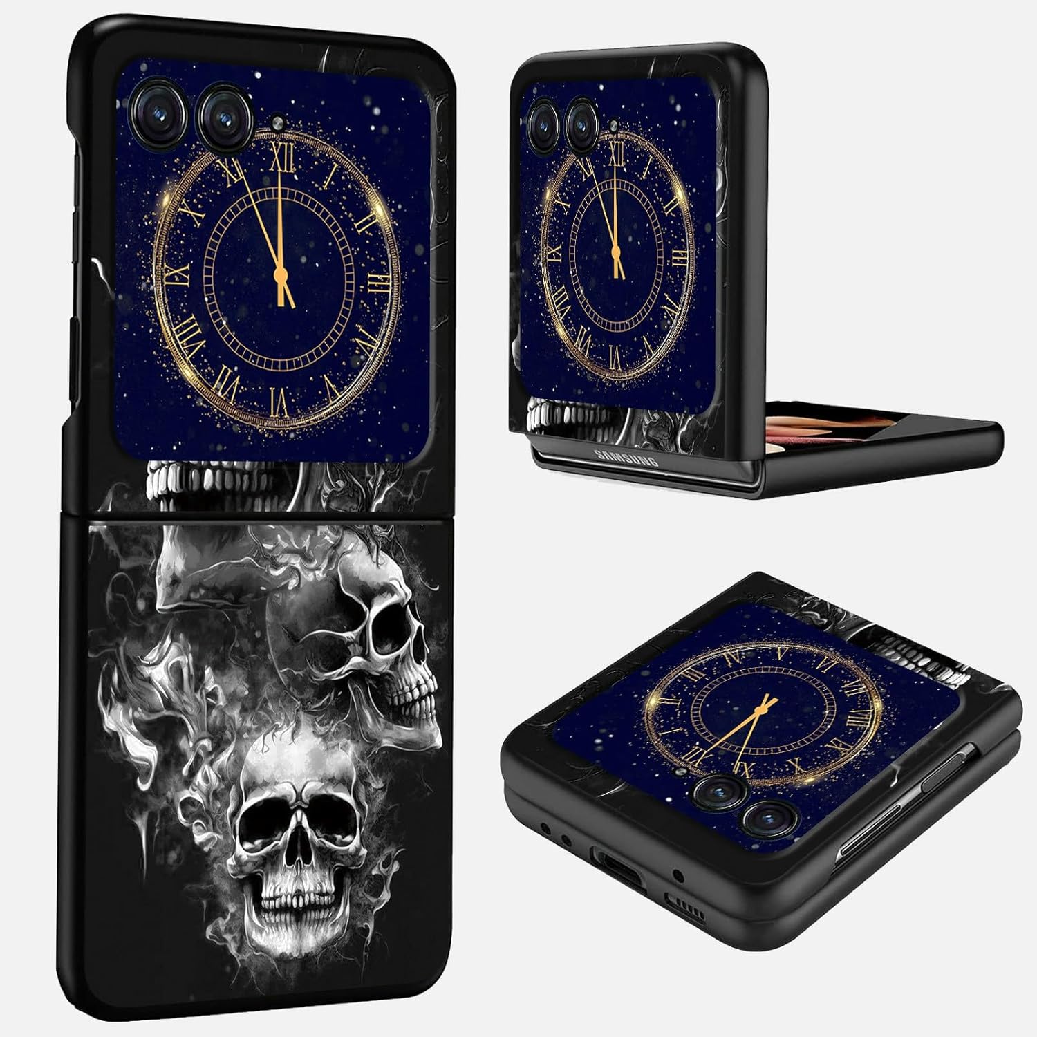 Funda para Moto Razr Plus 2023, diseño de patrón de calavera, a prueba de golpes, antideslizante, delgada, dura, cubierta protectora de