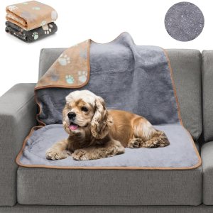 YUEPET Mantas impermeables para perros, paquete de 2 mantas lavables para perros para la cama, sofá, protector de forro polar de franela para YUEPET Mantas impermeables para perros, paquete de 2 mantas lavables para perros para la cama, sofá, protector de forro polar de franela para
