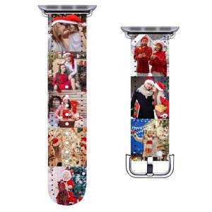 okhopediy Personalized Custom Christmas Strap is Suitable For Apple Watch 38mm 40mm 41mm Soft PU Leather Movement Back Loop Replacement of Wristband okhopediy Personalized Custom Christmas Strap is Suitable For Apple Watch 38mm 40mm 41mm Soft PU Leather Movement Back Loop Replacement of Wristband