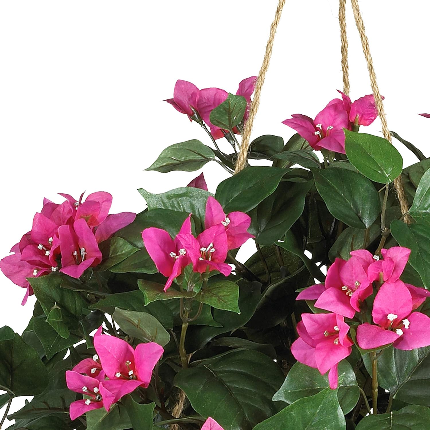 Nearly Natural Mini buganvillas Topiary Beauty, 5 pies, 9 x 9 x 62.5 pulgadas, cesta de buganvilla verde, 1 planta colgante artificial, 32 x 32 x 24