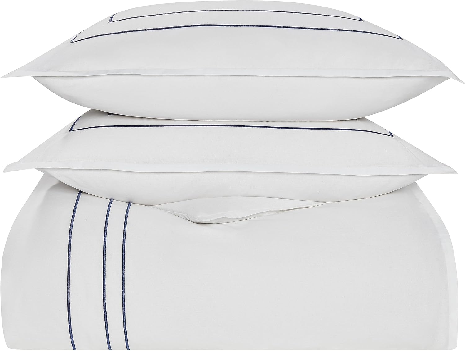 Nautica – Juego de funda de edredón tamaño King, ropa de cama suave con fundas a juego, decoración bordada inspirada en el hotel (azul marino Alden,