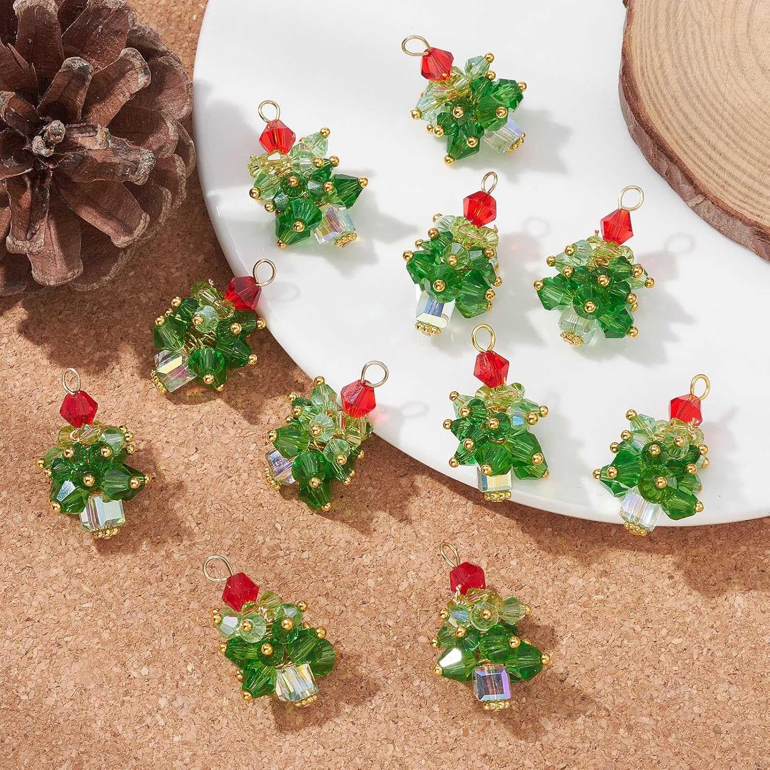 LiQunSweet Colgantes de cristal de los encantos de la luna de la flor de la planta, No es una piedra preciosa