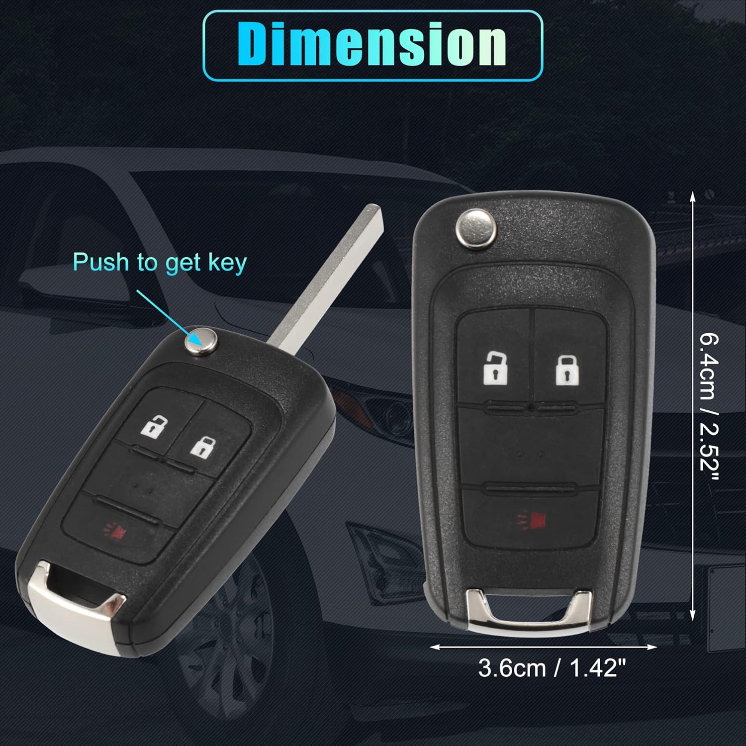 X AUTOHAUX 2 unids 315MHz OHT01060512 Reemplazo inteligente de proximidad Inserto de proximidad sin llave llavero remoto para Chevy Equinox