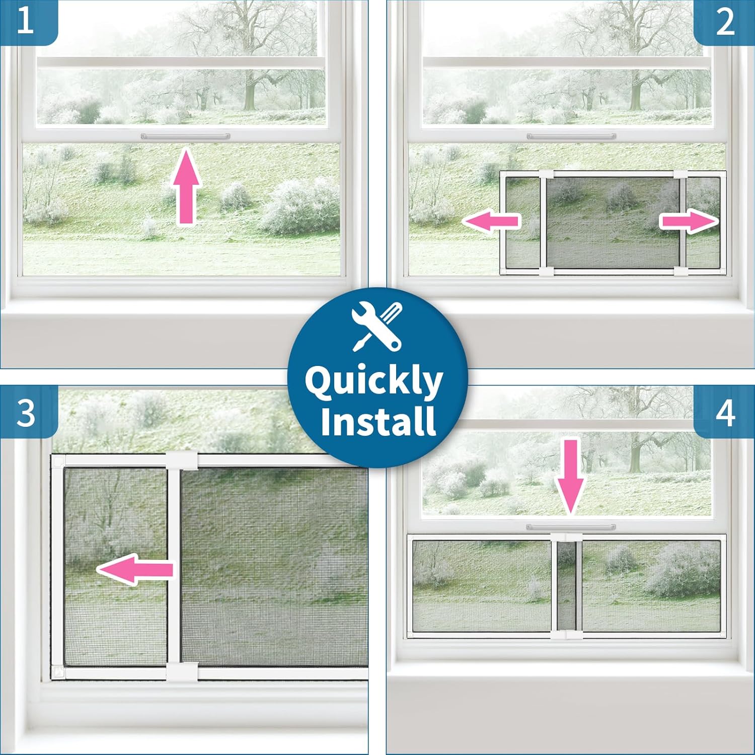 Pantalla de ventana ampliable, pantalla ajustable para ventana, pantallas de repuesto con marco, malla de repuesto duradera para ventana (18