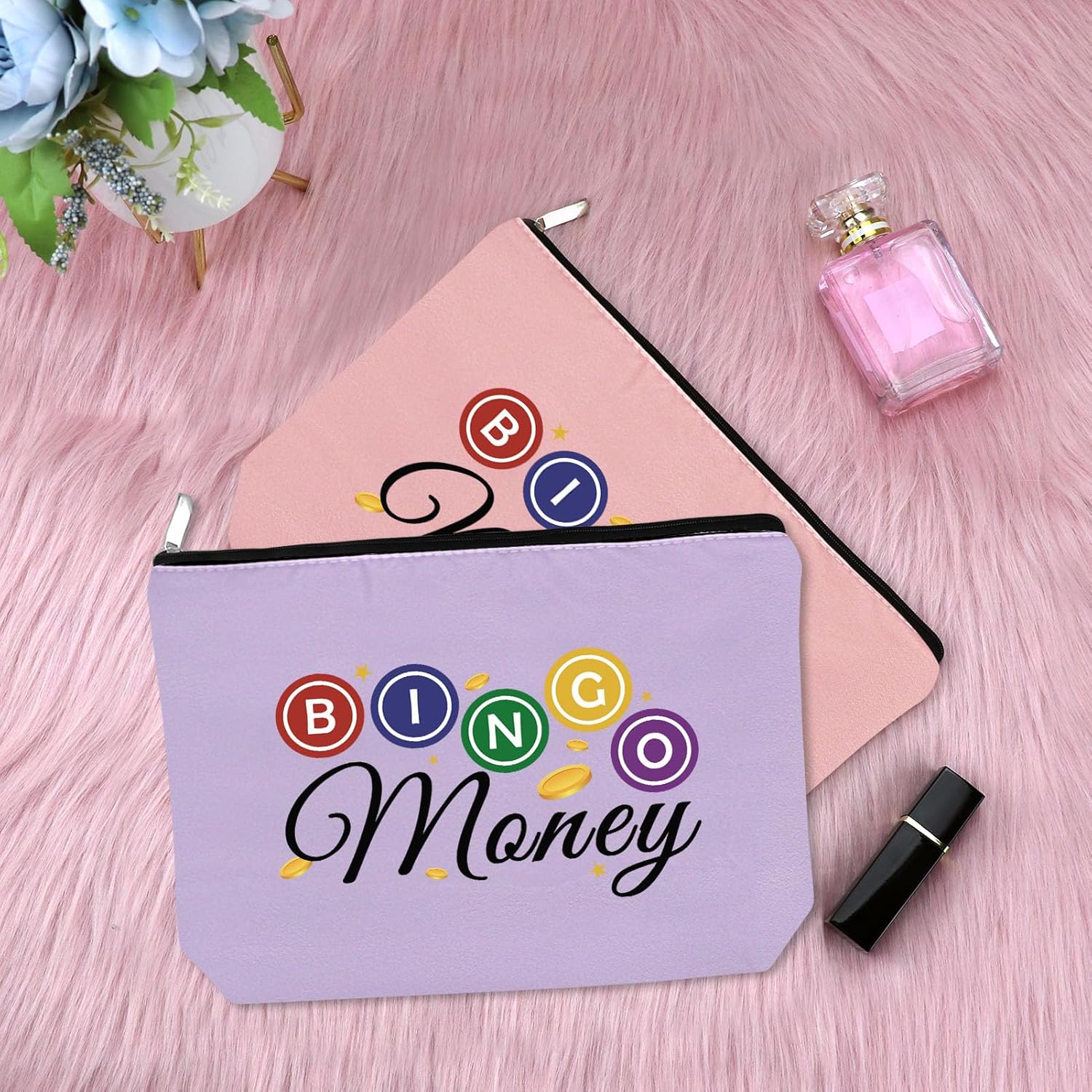 Bolsa de maquillaje para amantes del bingo, regalos de bingo para mujeres, amantes del casino, regalo para mujeres, bolsa de cosméticos, Bolsa de