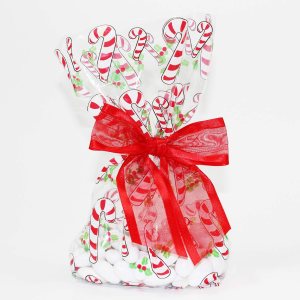 Saybrook Products Candy Canes Christmas Holiday Cellophane Treat Party Favor Bags with Twist-Tie Organza Bow. Set of 10 Ready-to-Use, Gussetted Saybrook Products Candy Canes Christmas Holiday Cellophane Treat Party Favor Bags with Twist-Tie Organza Bow. Set of 10 Ready-to-Use, Gussetted