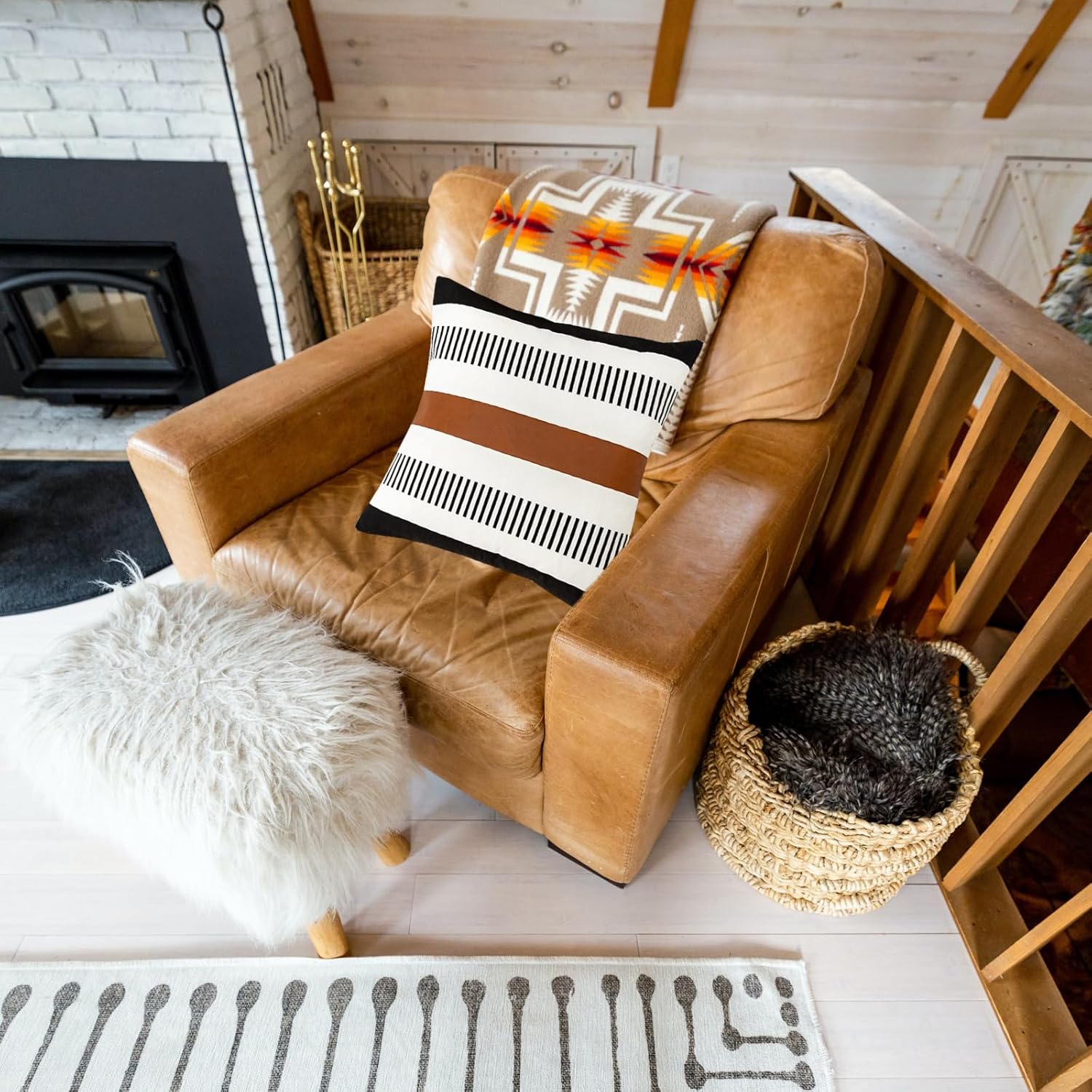 HOEMCE Juego de 2 fundas de almohada decorativas de granja de 22 x 22 pulgadas para sala de estar, sofá y cama, funda de cojín neutra moderna de
