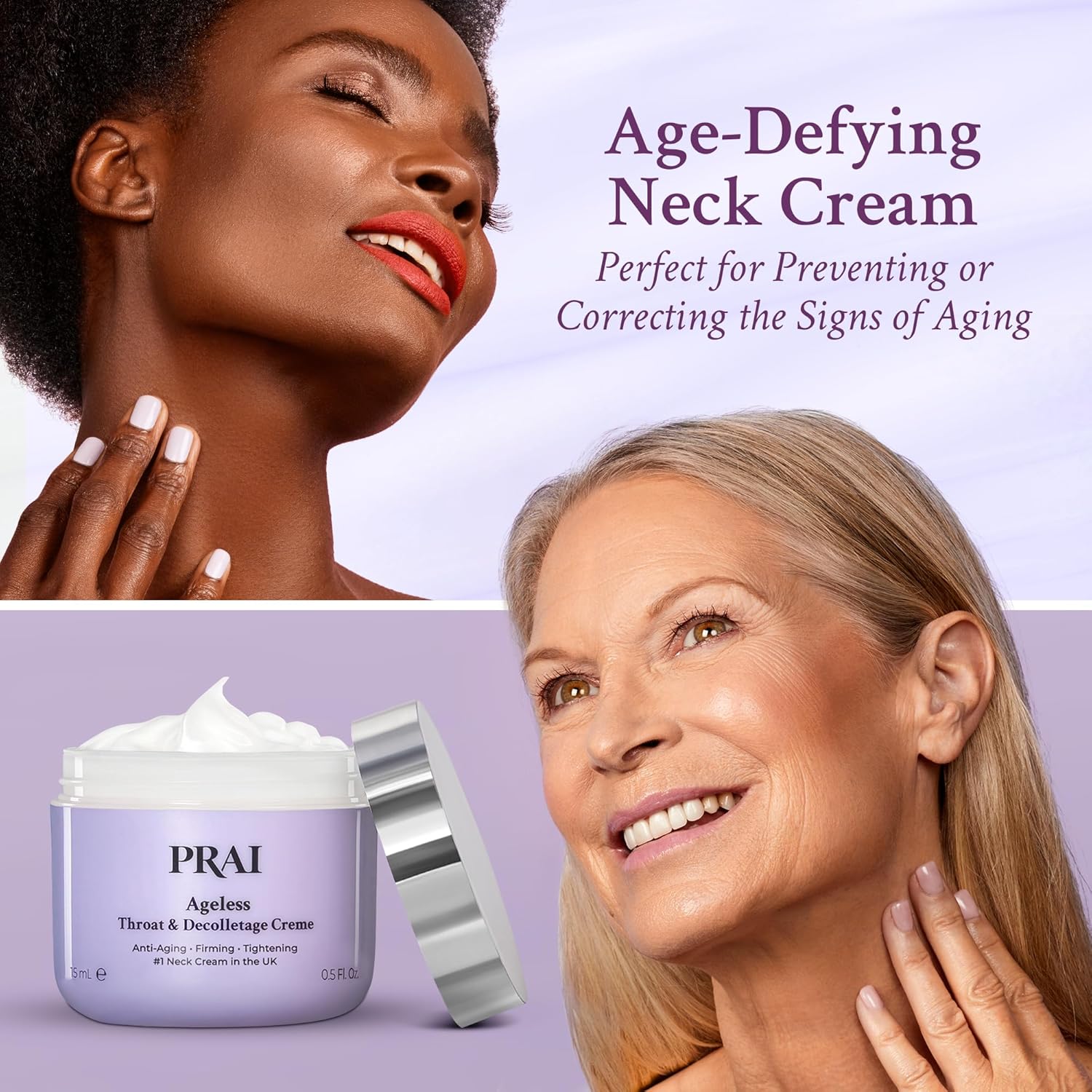 PRAI Crema para el cuello para tensar y reafirmar la belleza  Crema reafirmante para el cuello que aumenta la elasticidad  Crema para tensar el
