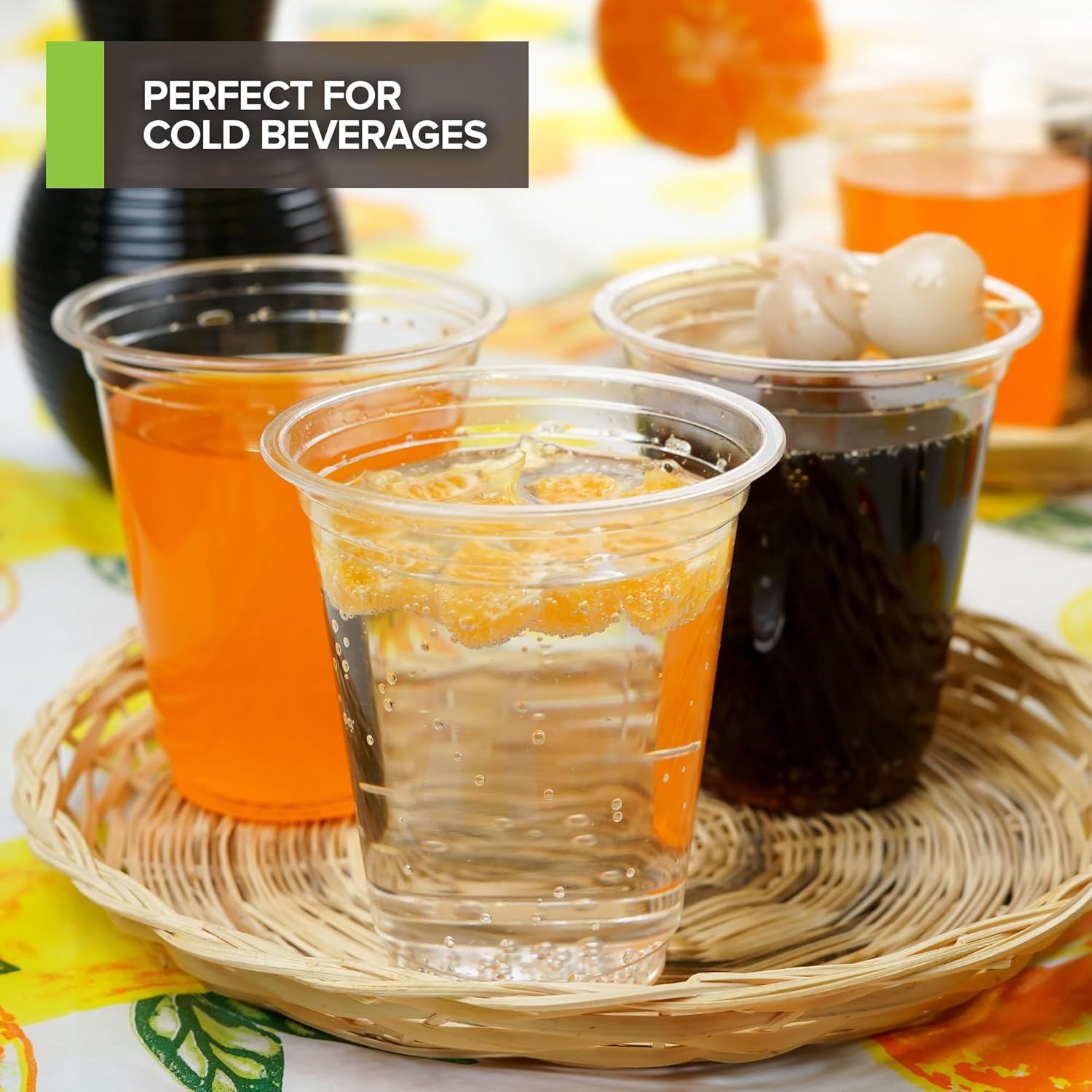 Stock Your Home Vasos fríos transparentes compostables comercialmente de 12 onzas (paquete de 100) vasos ecológicos para fiestas, respetuosos con el