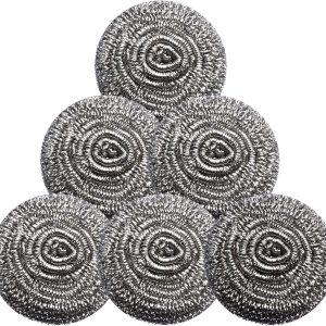 Estropajo de acero inoxidable para fregar, esponjas mágicas de borrador, sartén limpia y estante para asar, lana de acero para cocina y baño (6 Estropajo de acero inoxidable para fregar, esponjas mágicas de borrador, sartén limpia y estante para asar, lana de acero para cocina y baño (6