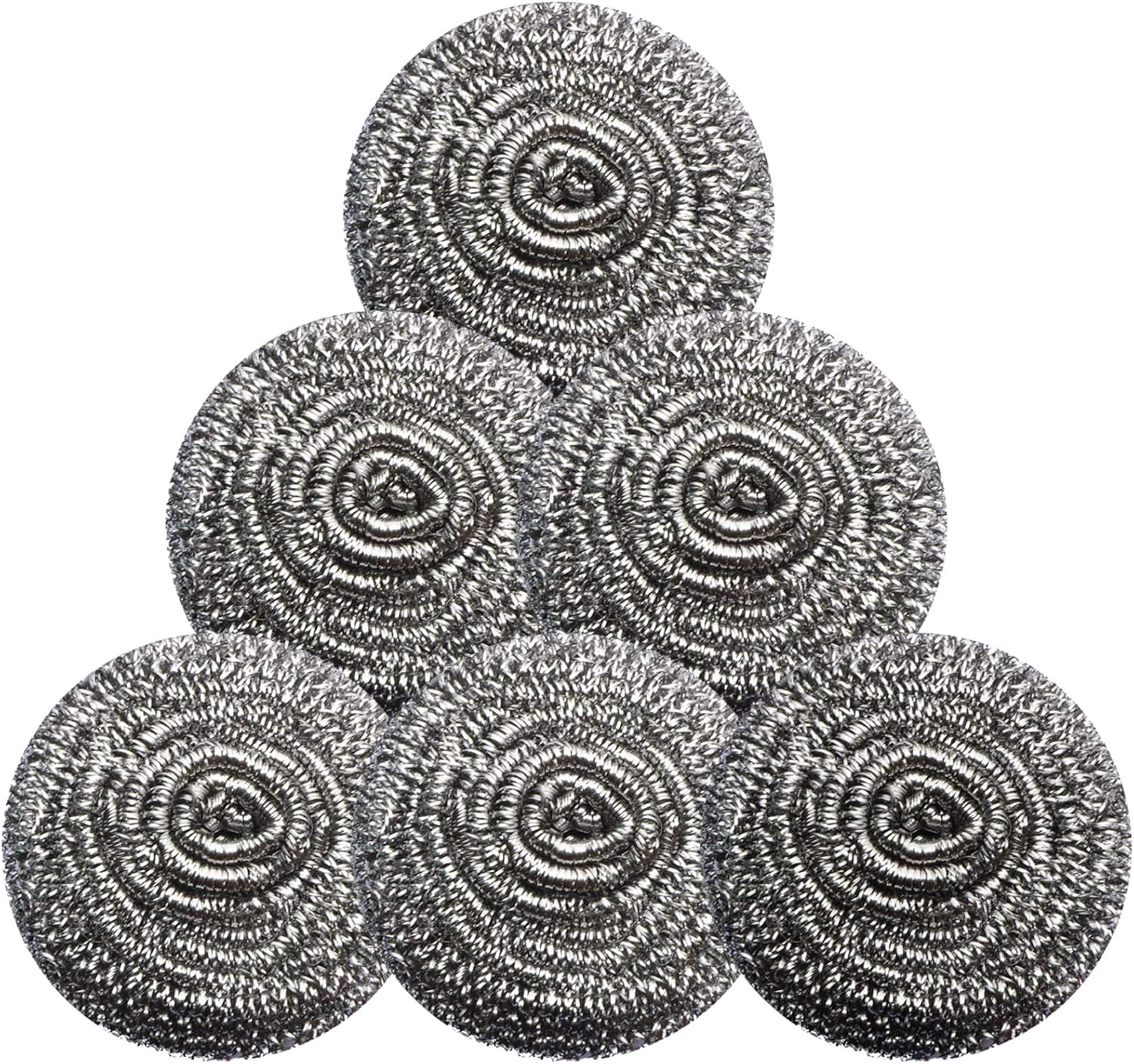 Estropajo de acero inoxidable para fregar, esponjas mágicas de borrador, sartén limpia y estante para asar, lana de acero para cocina y baño (6