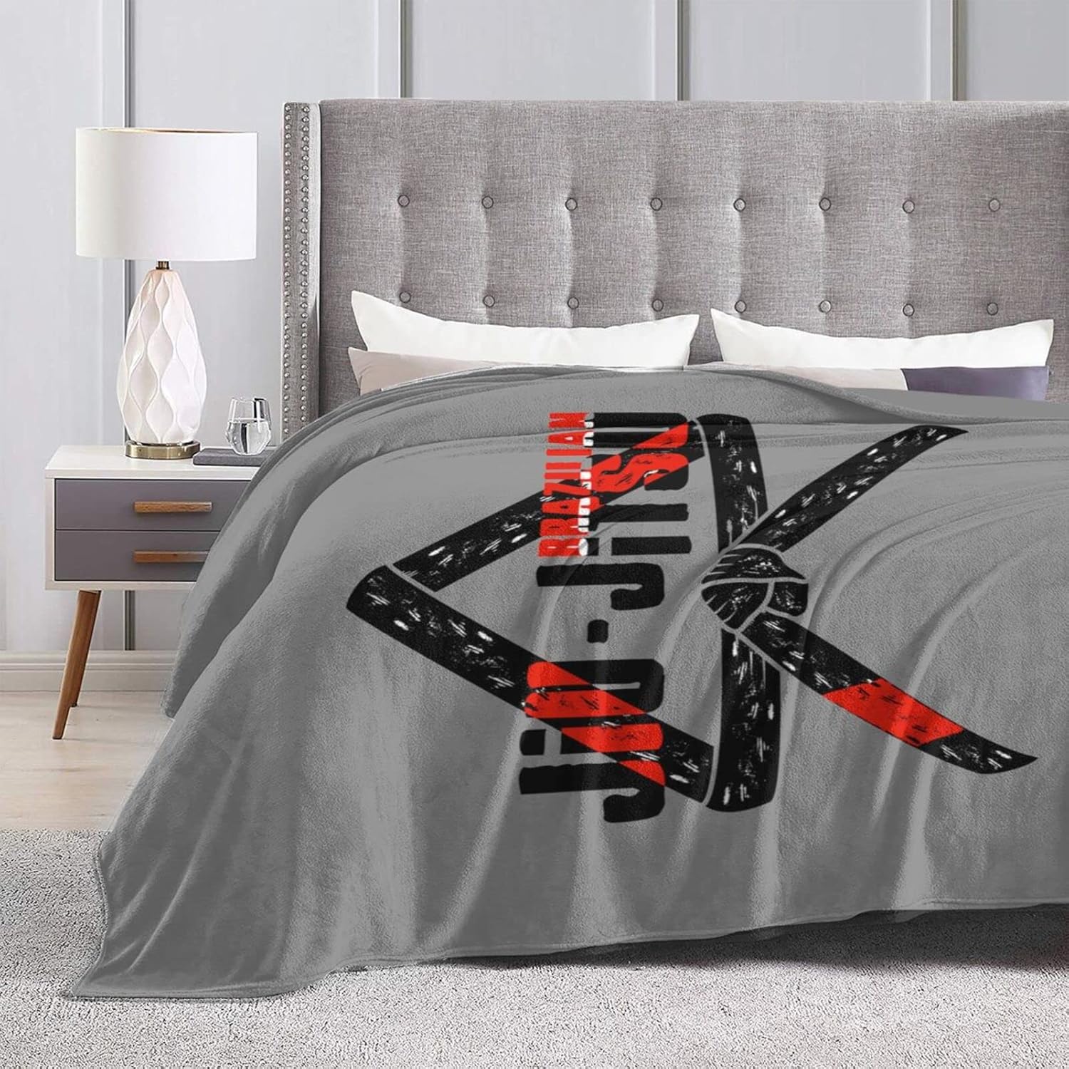 Jiu Jitsu – Manta de forro polar para cama y sofá, tamaño 50 x 40 pulgadas para esterillas de yoga y funda de almohada