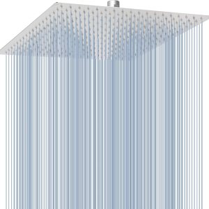 Voolan – Regadera tipo lluvia de metal, cuadrada, de alto flujo, cobertura de cuerpo completo en cascada, montaje universal para techo o pared Voolan – Regadera tipo lluvia de metal, cuadrada, de alto flujo, cobertura de cuerpo completo en cascada, montaje universal para techo o pared