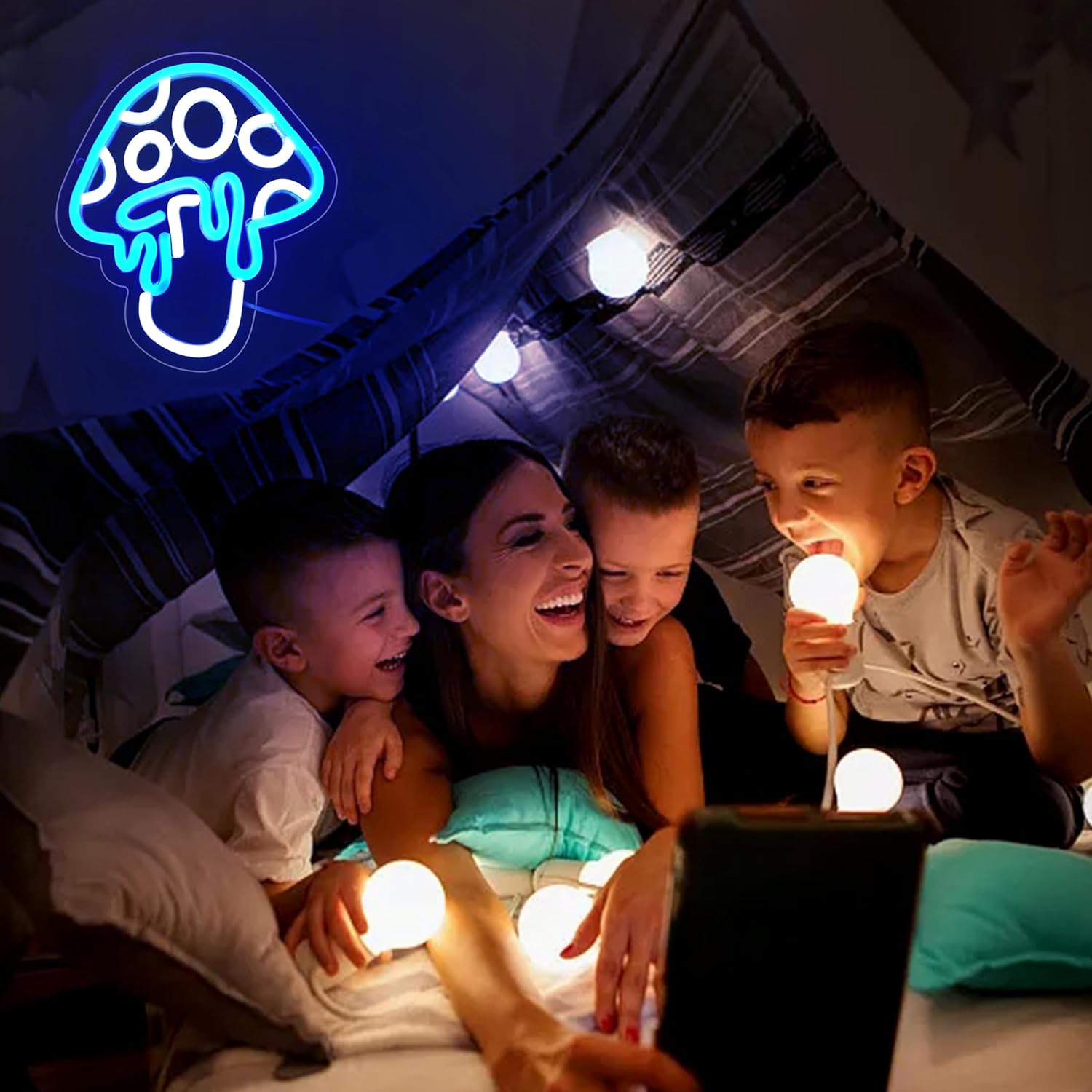 Letrero de neón de hongo para decoración de pared, bonita luz de neón de hongos, arte de pared de luz nocturna de hongo LED, letrero de neón de