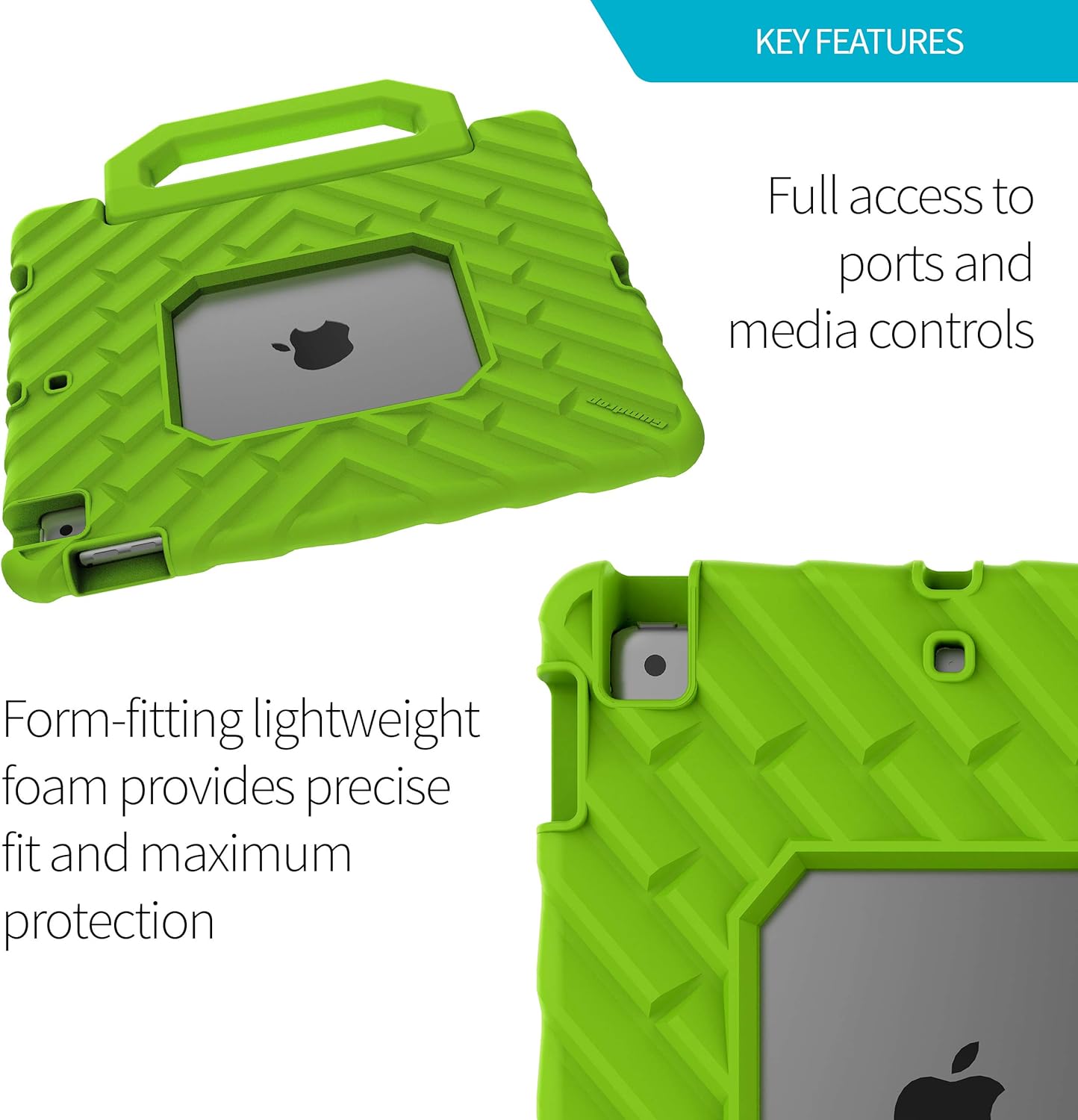 Gumdrop FoamTech – Funda para Apple iPad de 9  8  7 generación (10.2 pulgadas) diseñada para estudiantes K-12, profesores y aulas, resistentes a