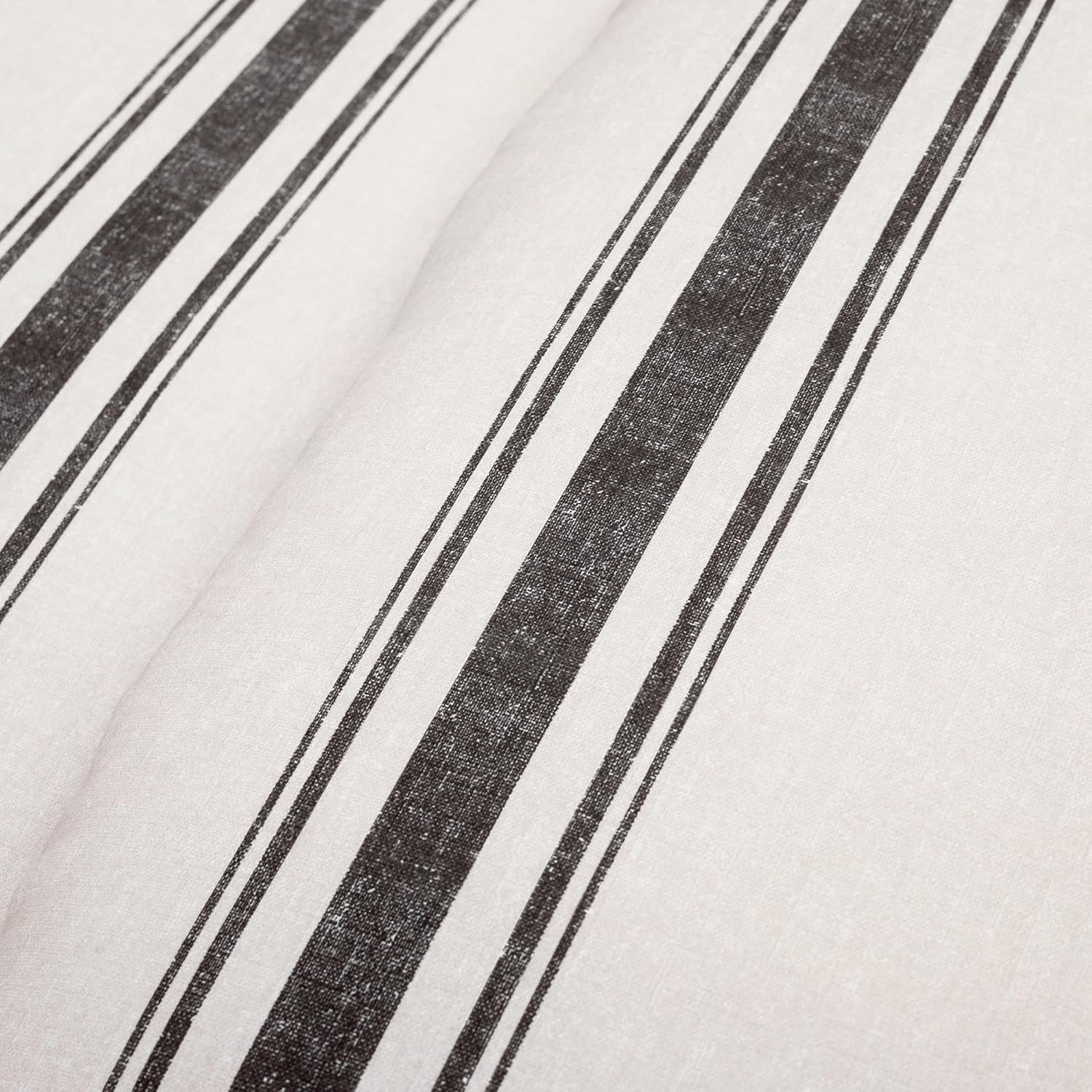 Lush Decor Juego de edredón reversible de algodón a rayas, juego de 2 piezas, individual XL, negro, juego de ropa de cama individual, decoración de
