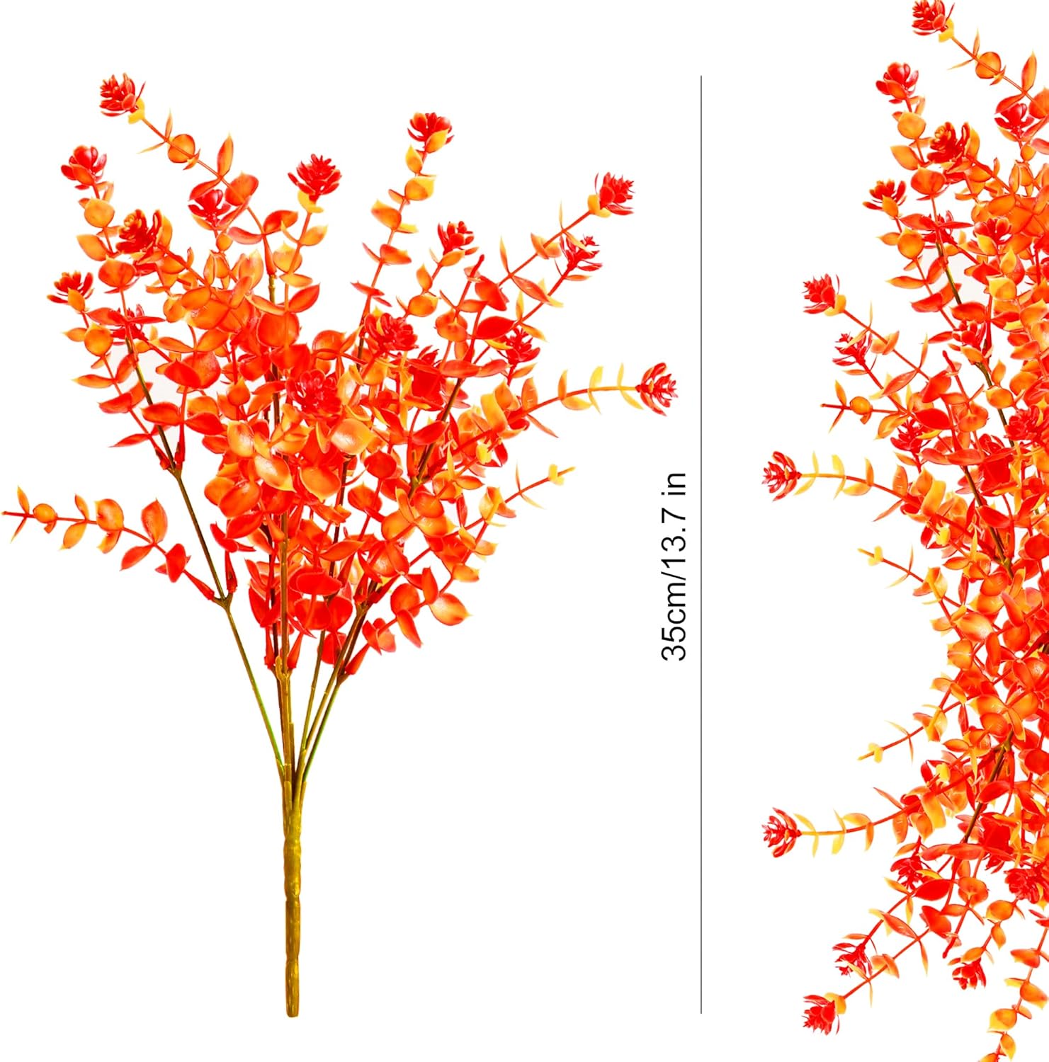 Sawowkuya 20 paquetes de flores artificiales de otoño para exteriores, decoraciones de otoño, flores de plástico resistentes a los rayos UV para