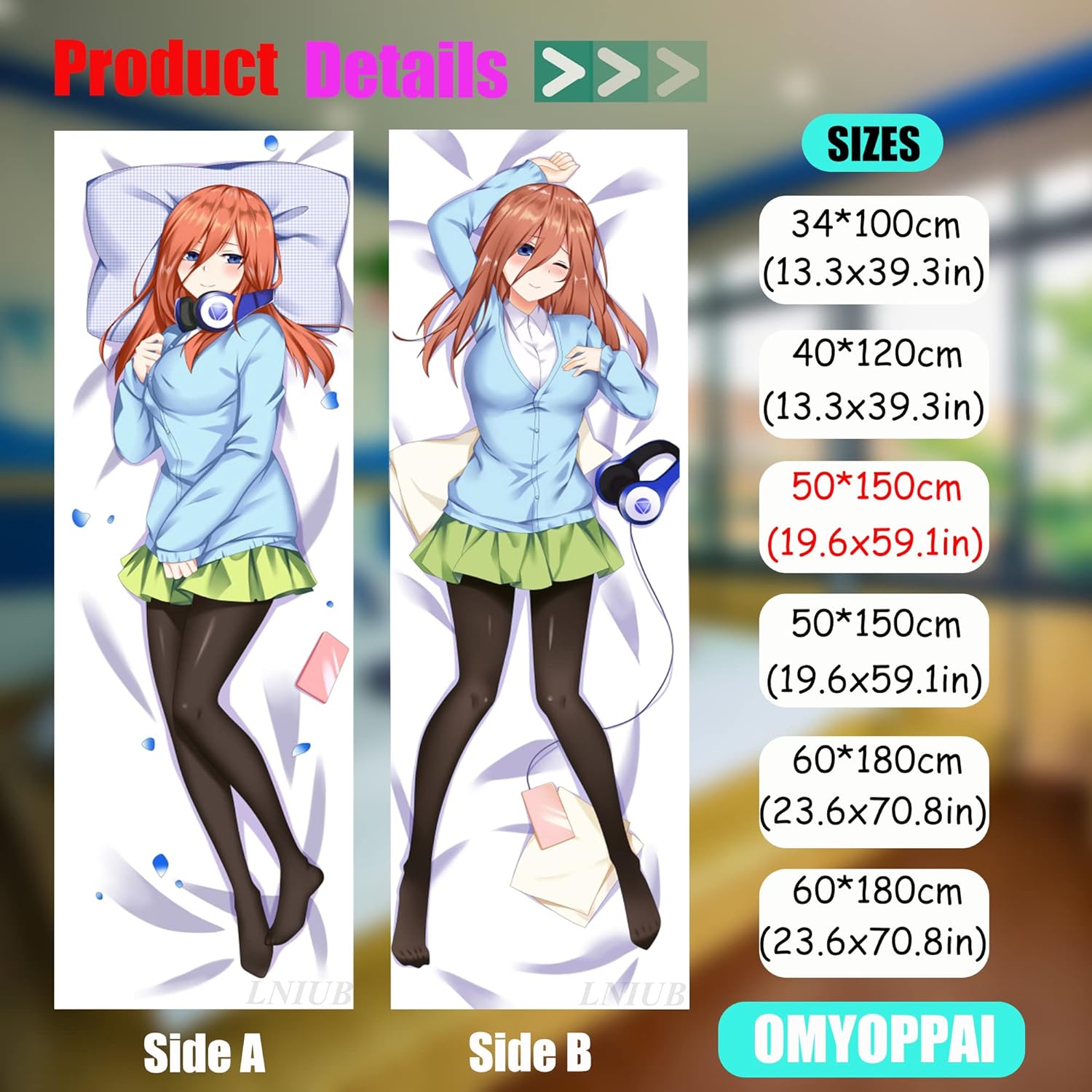 Anime The Quintessential Quintuplets Funda de almohada impresa de doble cara Comic Nakano Miku Waifu Hugging Body Pillow Case Regalo para Otaku