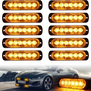 10 luces LED estroboscópicas de emergencia, 6 LED ultradelgadas, montaje en superficie, intermitente, advertencia, construcción, precaución, 10 luces LED estroboscópicas de emergencia, 6 LED ultradelgadas, montaje en superficie, intermitente, advertencia, construcción, precaución,
