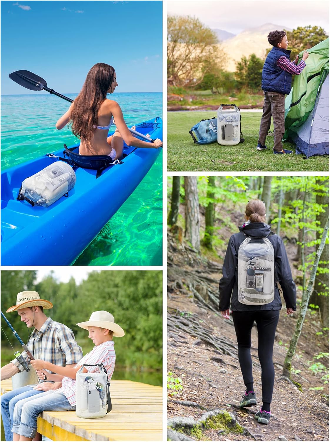 HEETA – Bolsa seca de 5L10L20L30L40L, parte superior enrollable, maleta ligera con funda para teléfono, ideal para natación, navegación, canotaje,