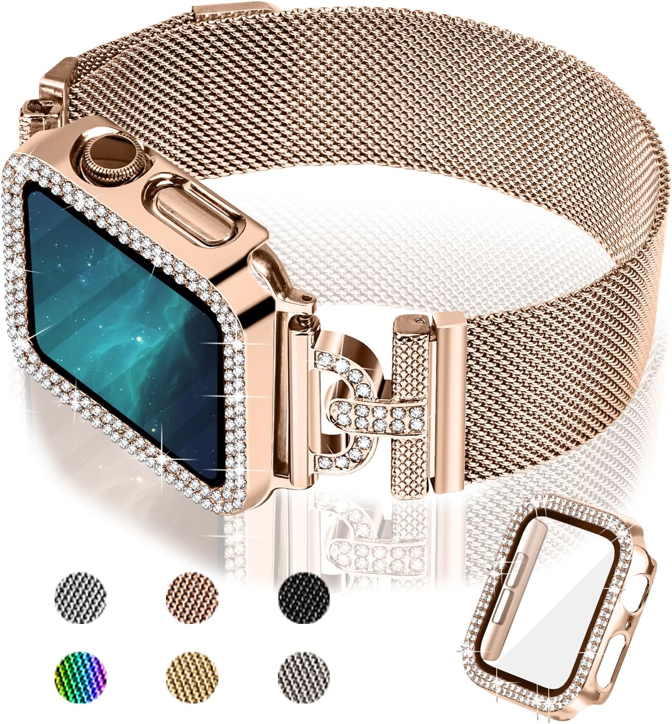 JOYOZY Correa magnética compatible con Apple Watch Band de 1.496 pulgadas, 1.575 pulgadas, 1.614 pulgadas, 1.654 pulgadas, 1.732 pulgadas, correa