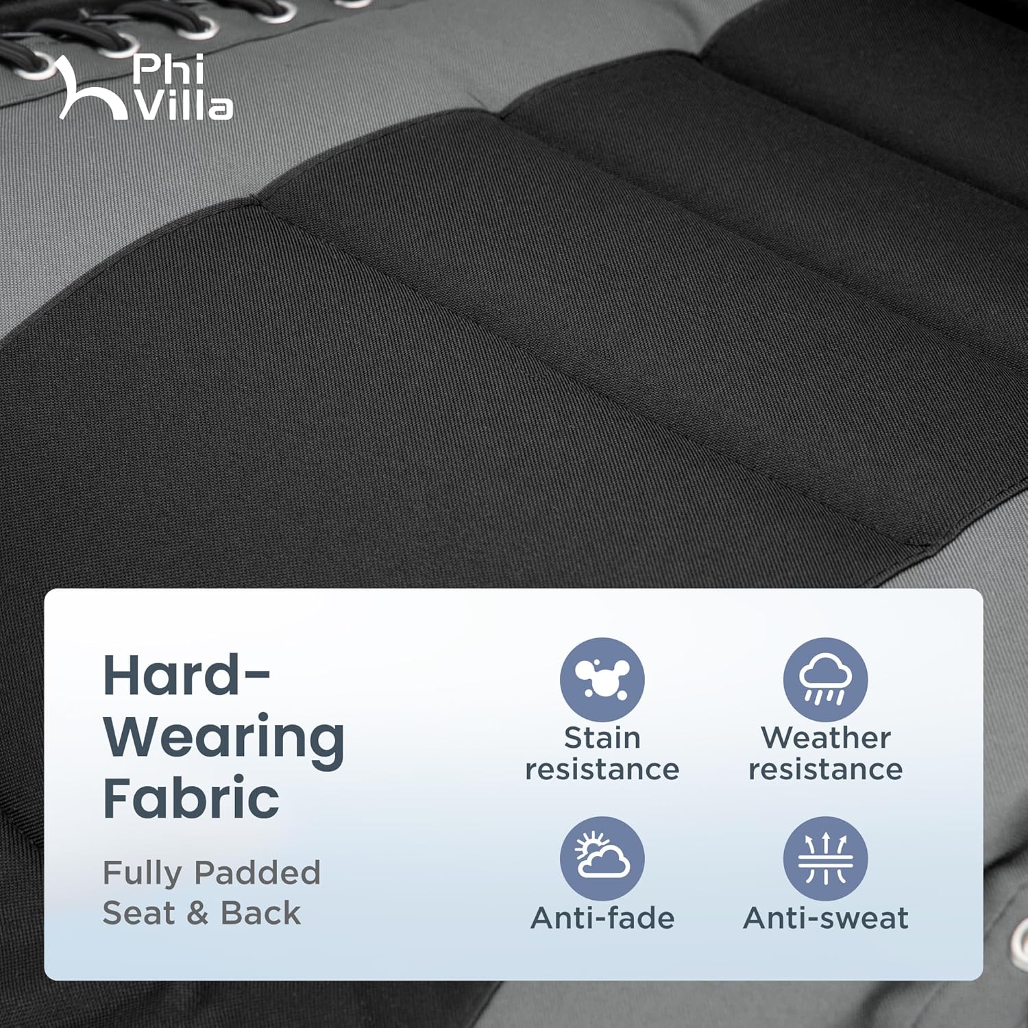 PHI VILLA Silla XXL acolchada de gravedad cero, silla reclinable plegable para patio, asiento de 30 pulgadas de ancho, tumbona antigravedad con