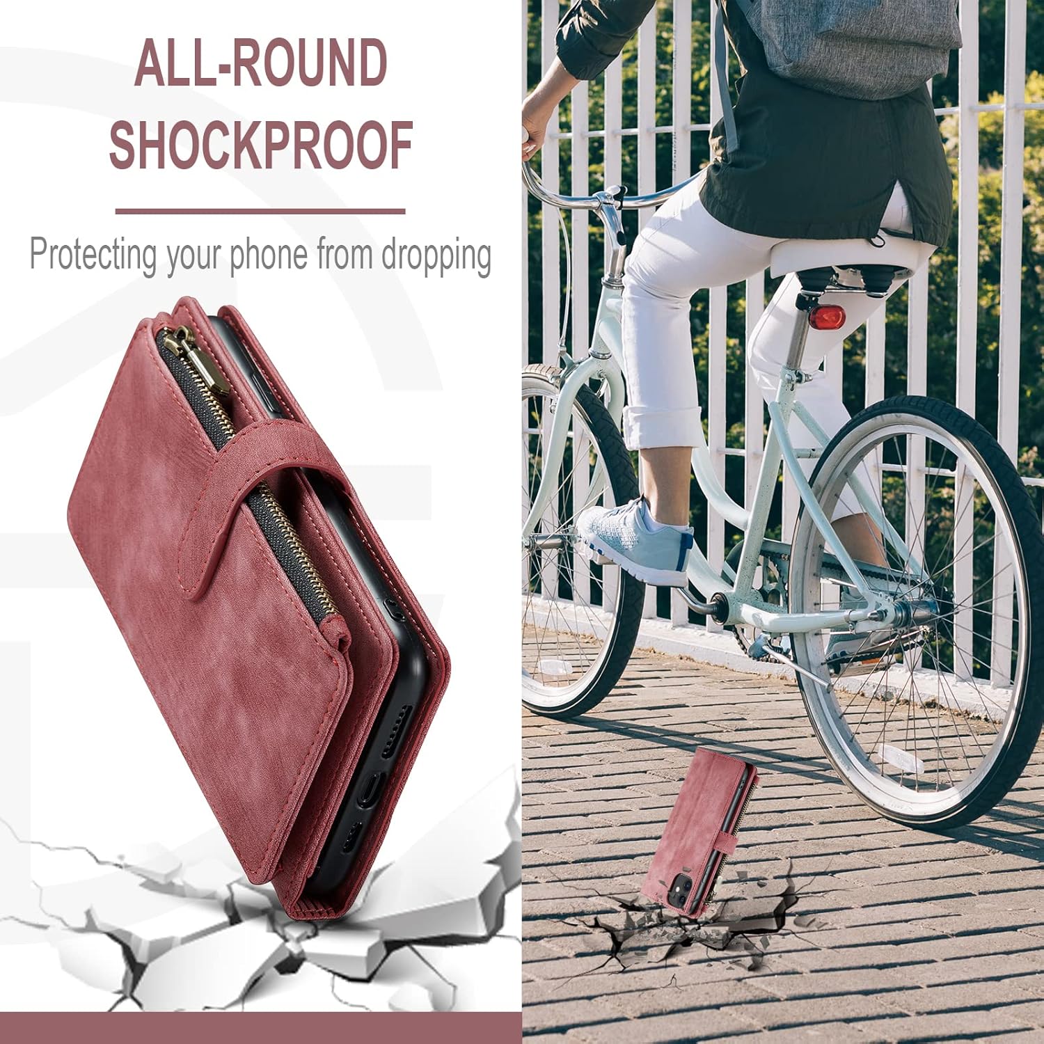 Asuwish Funda de teléfono para iPhone 11 6.1 Funda tipo cartera y protector de pantalla de vidrio templado, soporte para tarjetas de crédito,