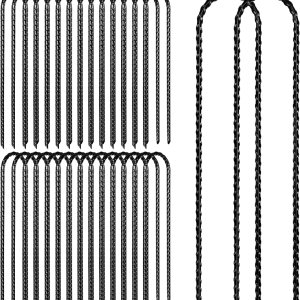 Blulu 30 estacas para trampolines de 12 x 2 pulgadas, hilo resistente en forma de U, estaca de acero galvanizado para anclaje, trampolín de Blulu 30 estacas para trampolines de 12 x 2 pulgadas, hilo resistente en forma de U, estaca de acero galvanizado para anclaje, trampolín de