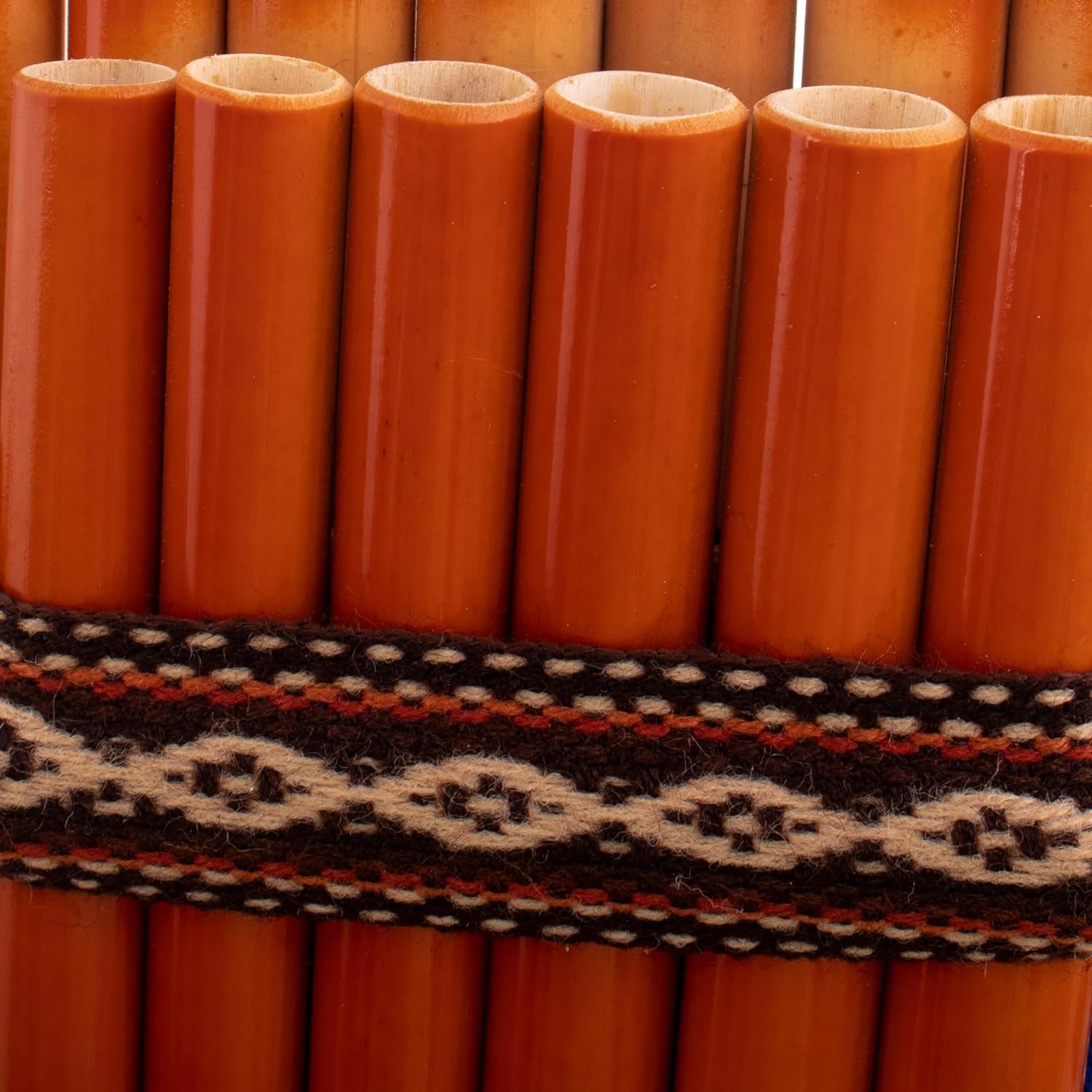 NOVICA Juego de panpipes de bambú andino de zampona con detalles textiles y estuche de transporte, par de 1 grande y 1 pequeño, Serenata Inca