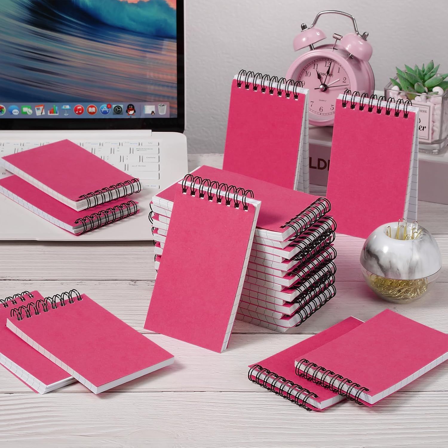 Cholemy 24 cuadernos pequeños en espiral de 3 x 5 pulgadas, mini bloc de notas en espiral, cuadernos de bolsillo encuadernados en la parte superior,
