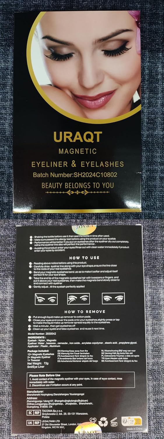 Kit de racimos de pestañas, 12 pares de pestañas postizas magnéticas reutilizables con 2 tubos, impermeable, delineador de ojos y pinzas, kit de