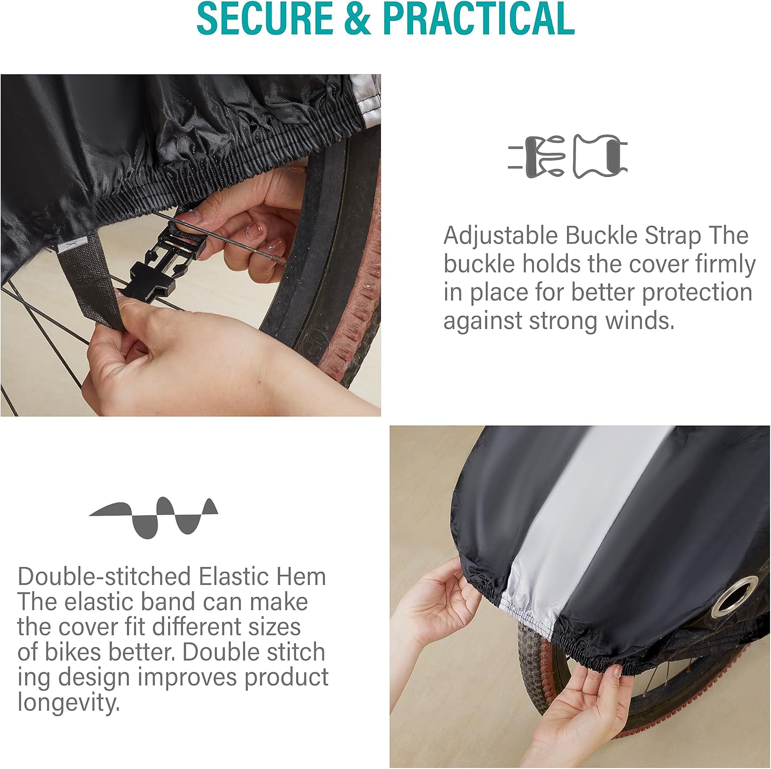 Funda para bicicleta al aire libre, impermeable, resistente al polvo, lluvia, viento, con agujero de bloqueo para bicicleta eléctrica de montaña y
