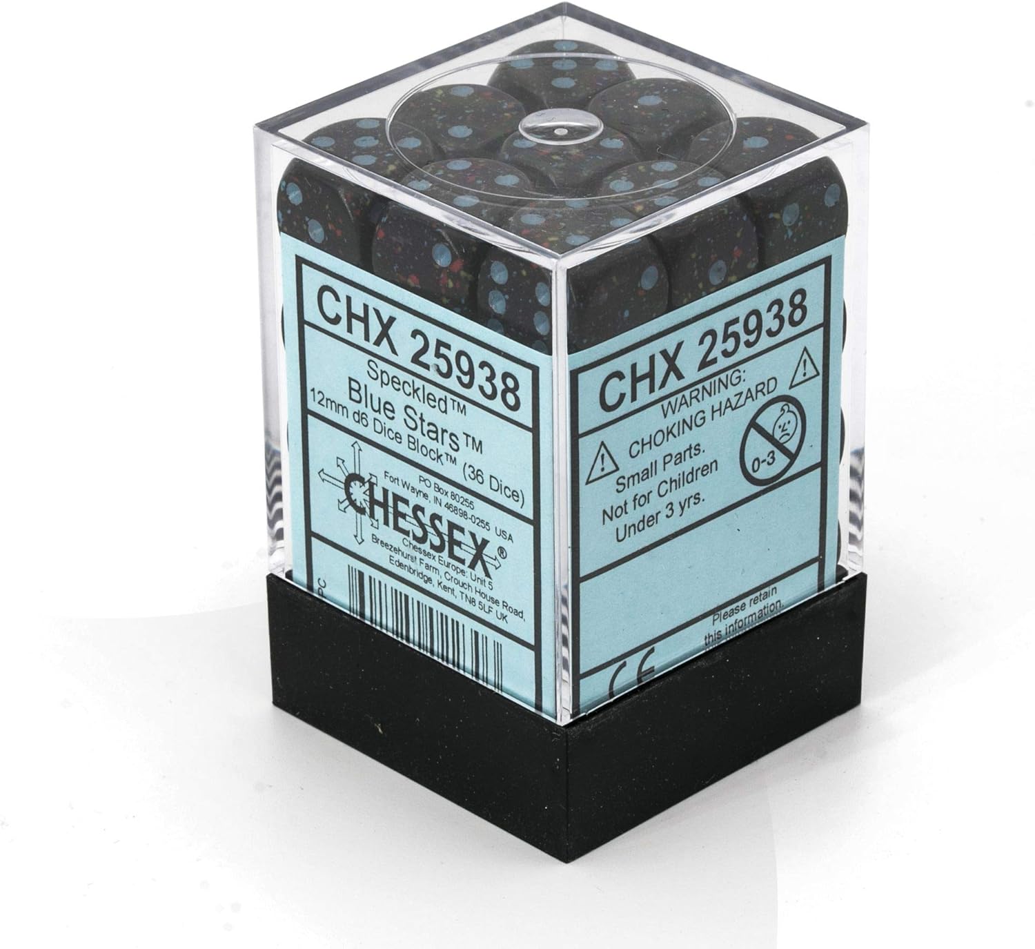 DND – Juego de dados Chessex D&D de 0.472 pulgadas, juego de dados poliédricos de plástico con estrellas azules moteadas, Dungeons and Dragons,