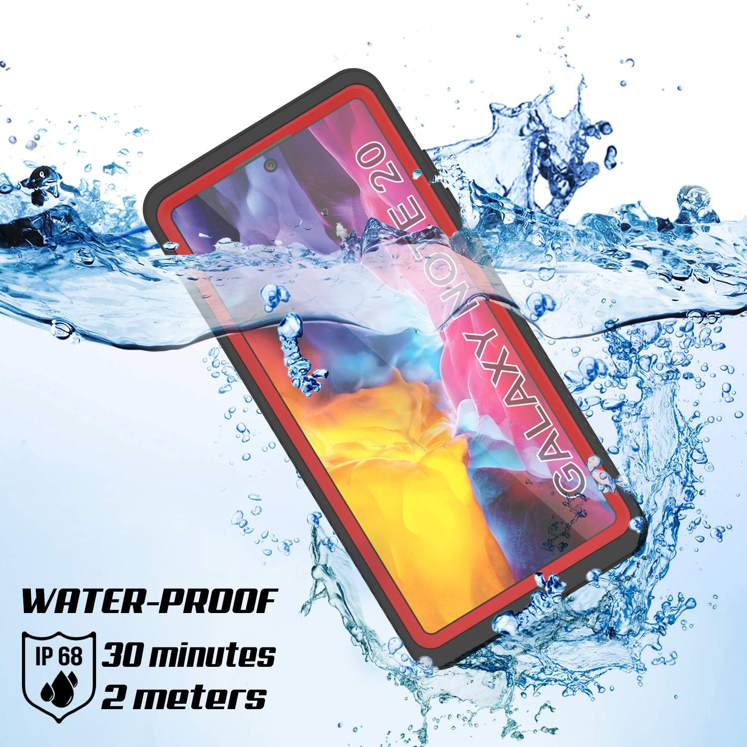 Punkcase Funda impermeable Note 20 Serie Extrema ajuste delgado certificado IP68 a prueba de golpes a prueba de suciedad a prueba de nieve cubierta