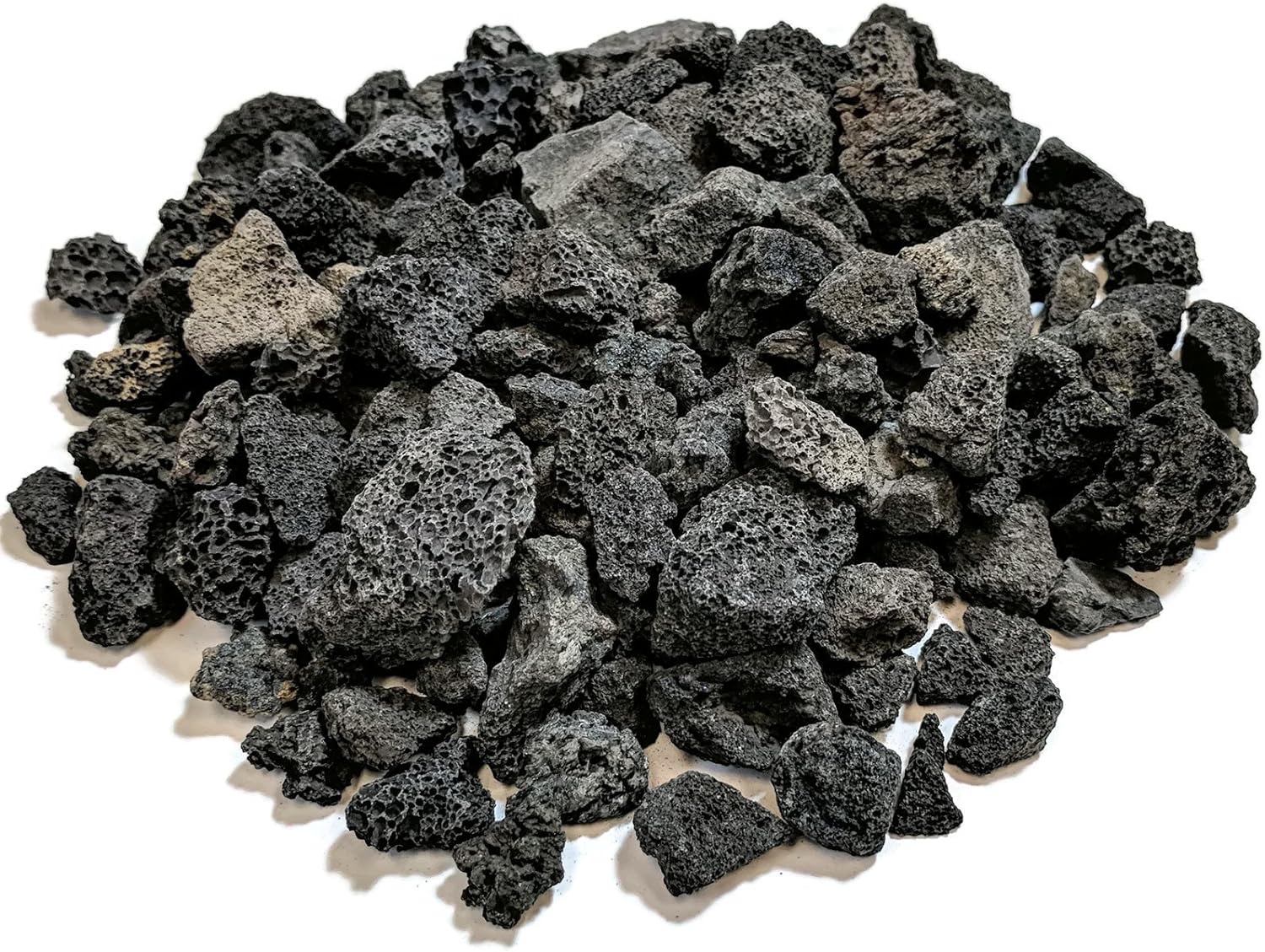 Midwest Hearth Roca de lava para fogatas y juegos de troncos de gas, color negro de 58 a 1-12 pulgadas (bolsa de 10 libras)