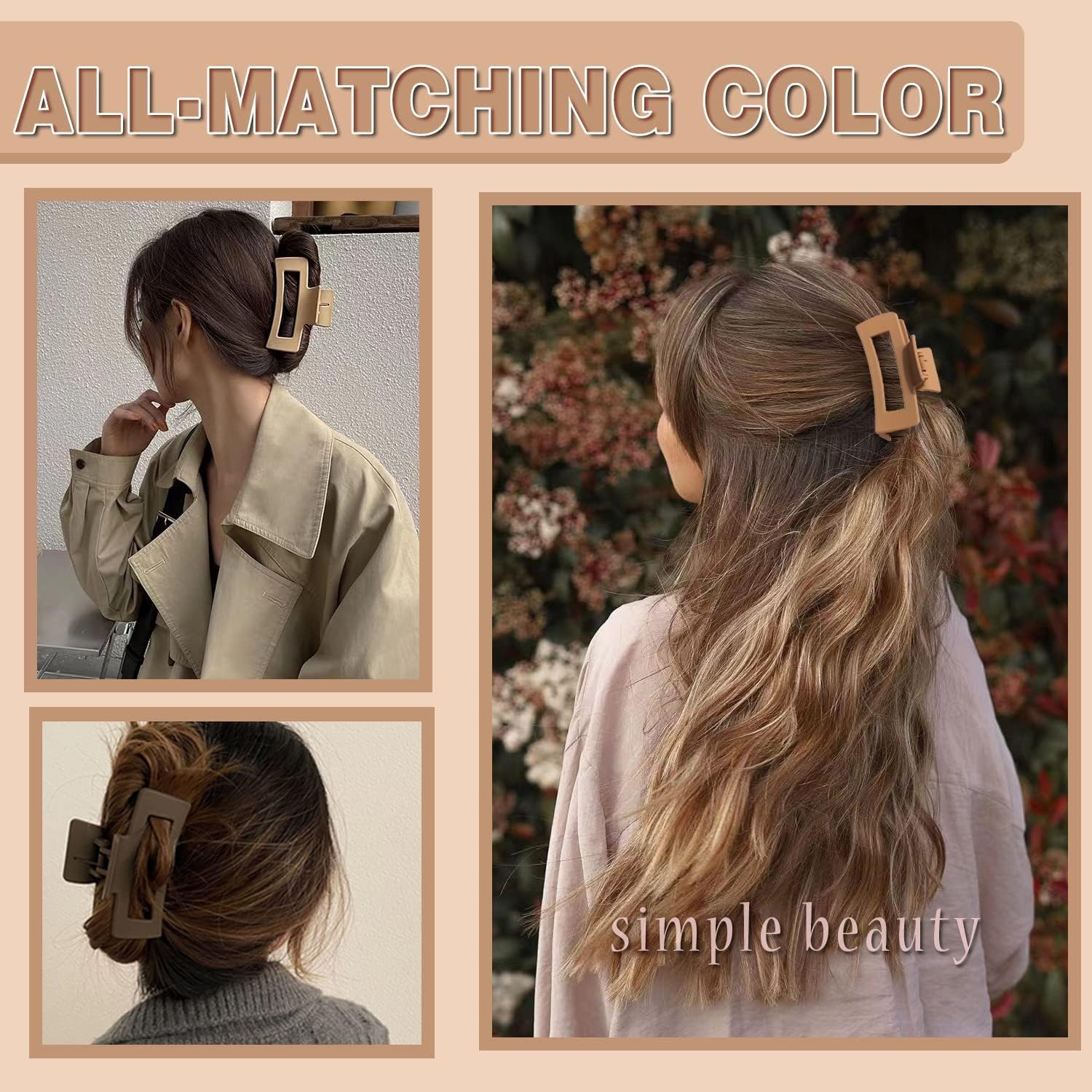 Paquete de 12 pinzas para el cabello grandes de color brillante, pinzas para el cabello para mujeres y niñas, pinzas de pelo de agarre fuerte para