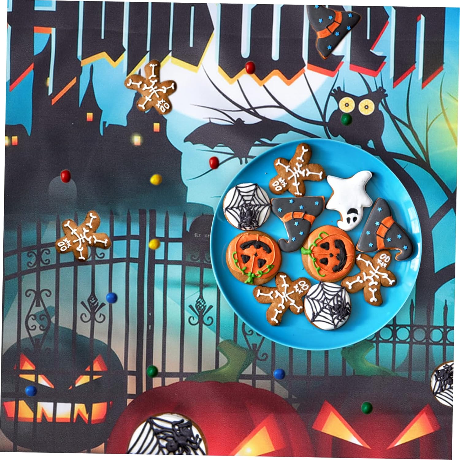 Abaodam 3pcs Halloween Tablecloth Holiday Tablecloth Scary Table Cloth Halloween Table Setting Mantel top Runner Table Decoration Table Cover Props
