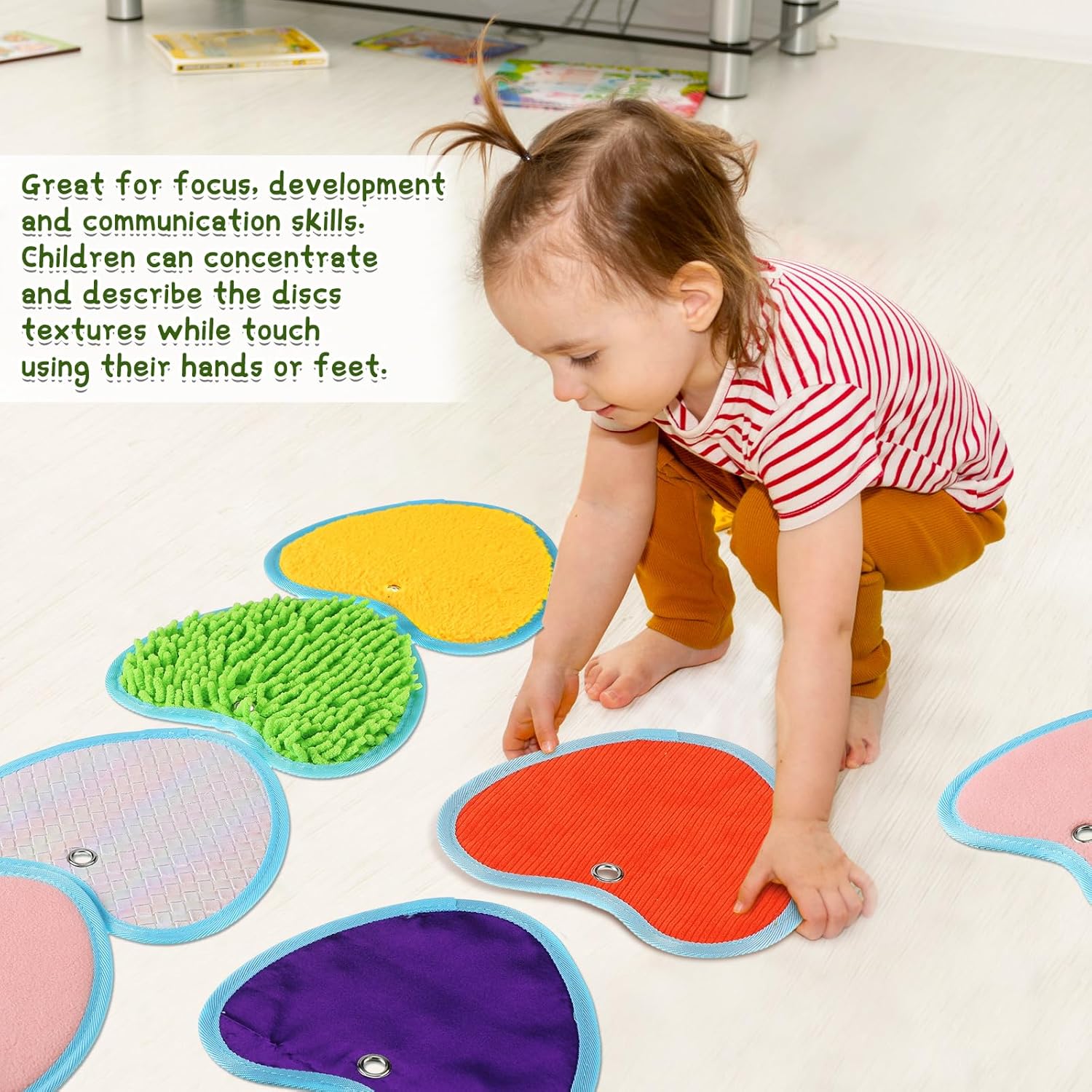 Juego de 8 mini alfombrillas sensoriales con textura surtida, tapetes sensoriales para textura, azulejos sensoriales educativos táctiles sensoriales
