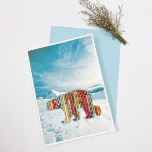 Polar Bear Recycled Card  Eco-friendly Handmade from Magazine  Iceberg Greeting Card  Holiday Card Polar Bear Recycled Card  Eco-friendly Handmade from Magazine  Iceberg Greeting Card  Holiday Card