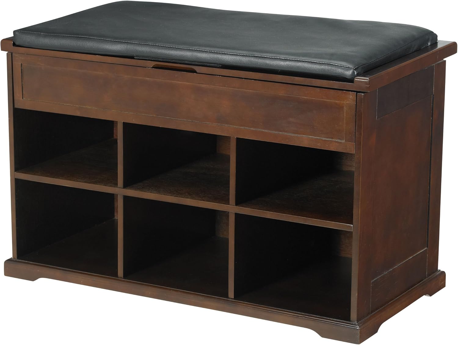 Merry Products BCH0031721800 – Banco de almacenamiento de zapatos de madera