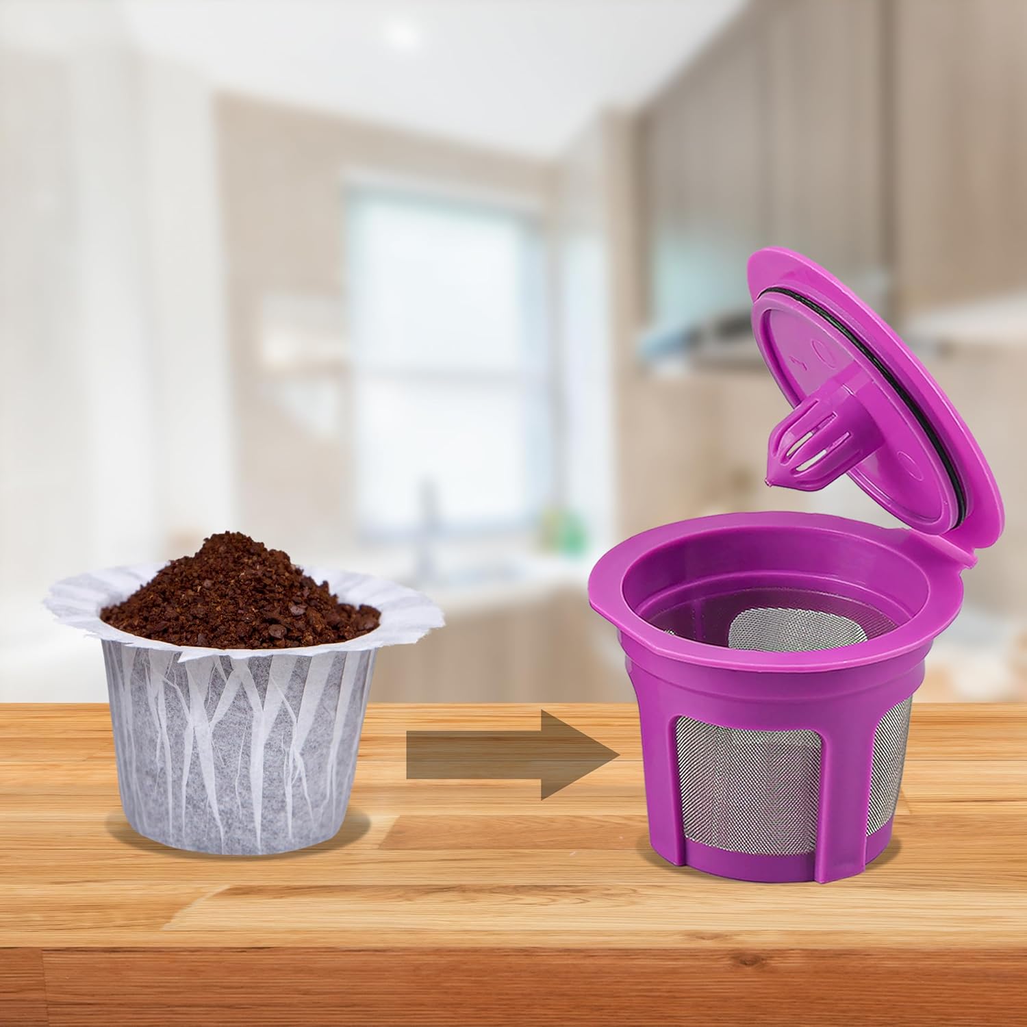 Filtros de café de papel desechables de 200 unidades, filtro de café compatible con cafeteras Keurig de una sola porción 1.0 y 2.0, se adapta a