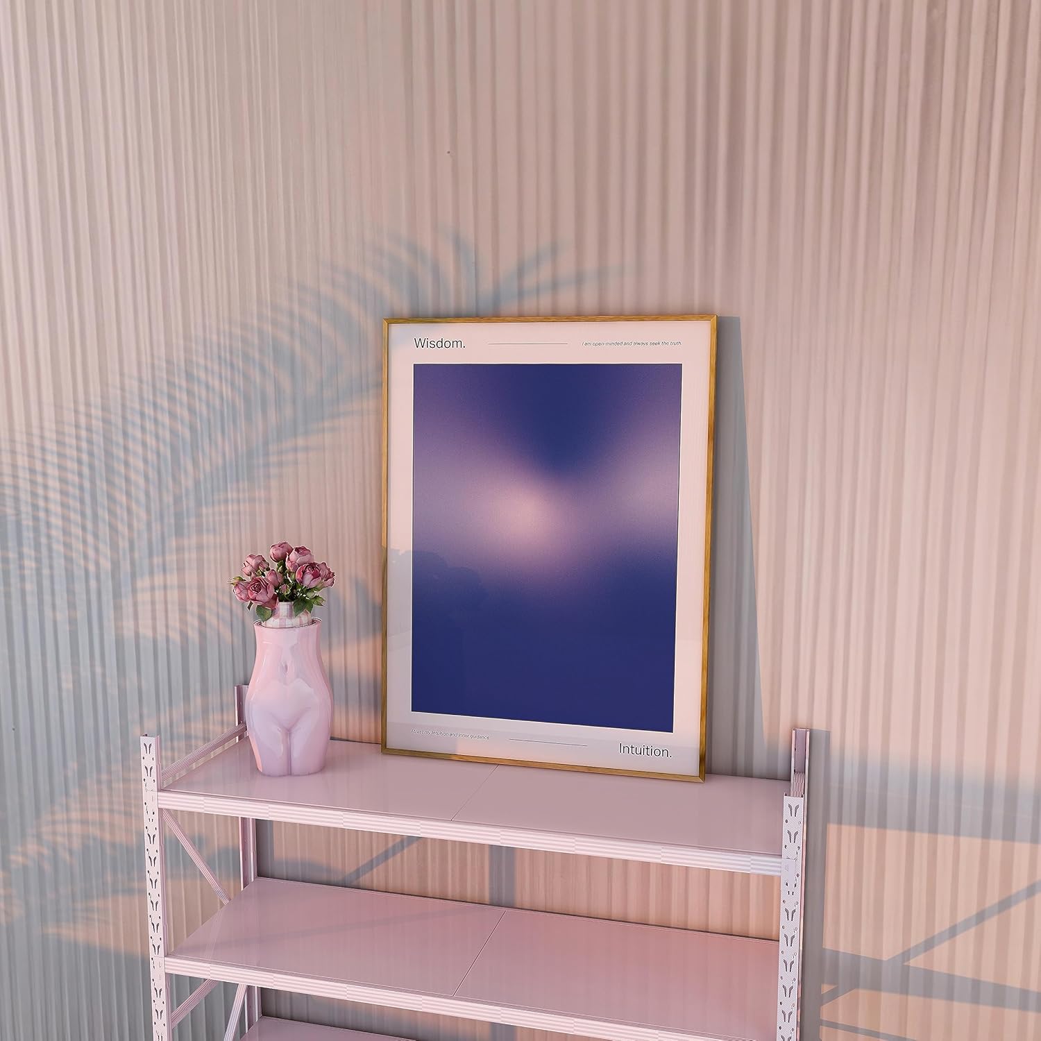 Retrograde Póster de chakra aura con afirmaciones positivas, impresión de pared de gradiente de moda para decoración estética de habitación Y2K
