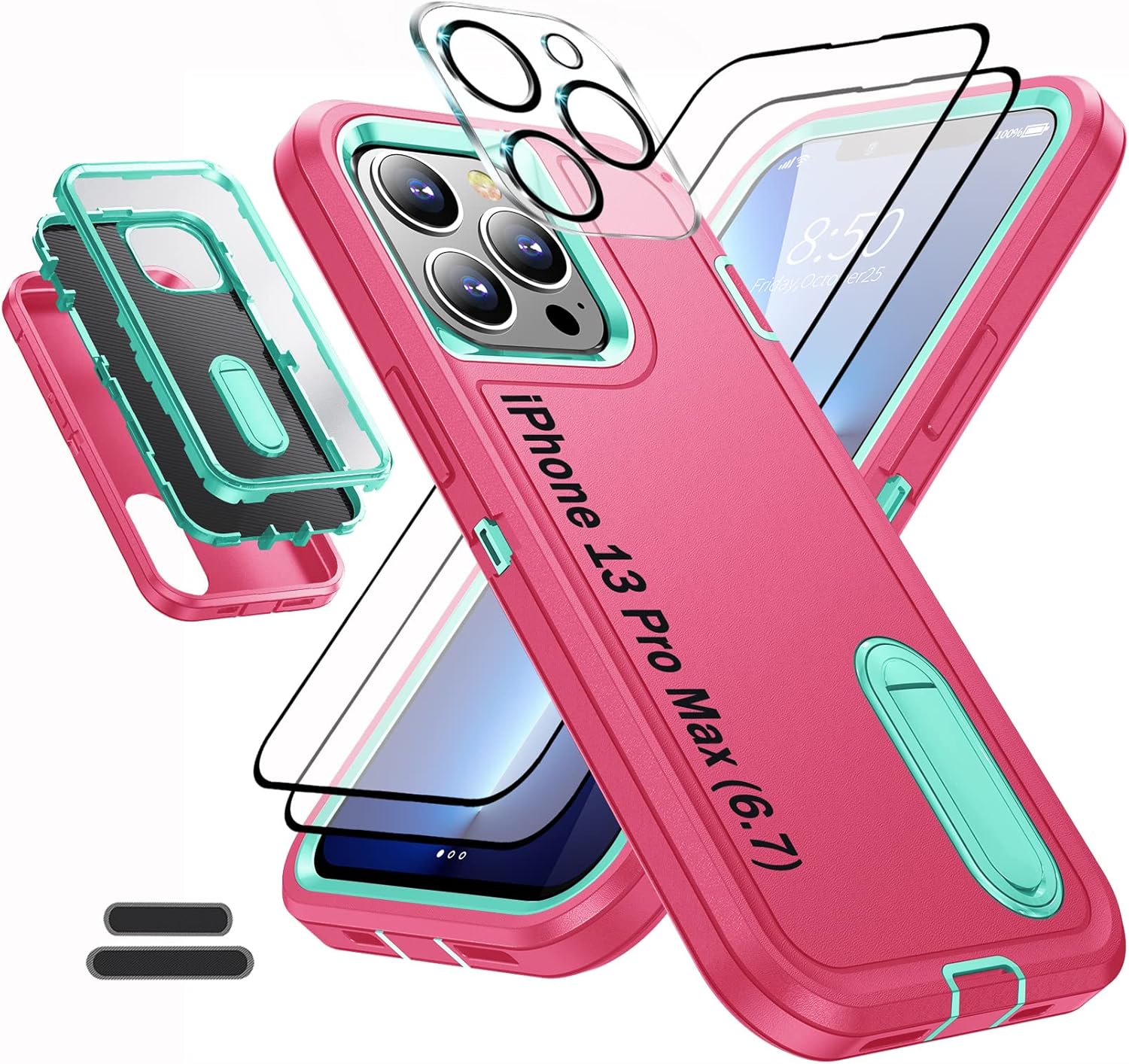 ymxdmd La funda está especialmente diseñada para iPhone 13 Pro Max de 6.7 pulgadas, protección de cuerpo completo, resistente a los golpes, goma de