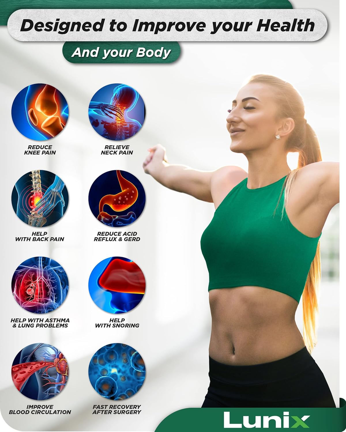 Lunix LX5 - Juego de 4 almohadas ortopédicas de cuña para cama, espuma viscoelástica poscirugía para espalda, alivio del dolor de piernas, almohada - Imagen 10