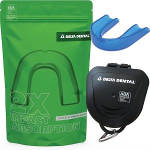 Delta Dental Protector bucal deportivo atlético aceptado por la ADA, 2 veces la absorción de impacto, funciona con aparatos ortopédicos, 1 paquete Delta Dental Protector bucal deportivo atlético aceptado por la ADA, 2 veces la absorción de impacto, funciona con aparatos ortopédicos, 1 paquete