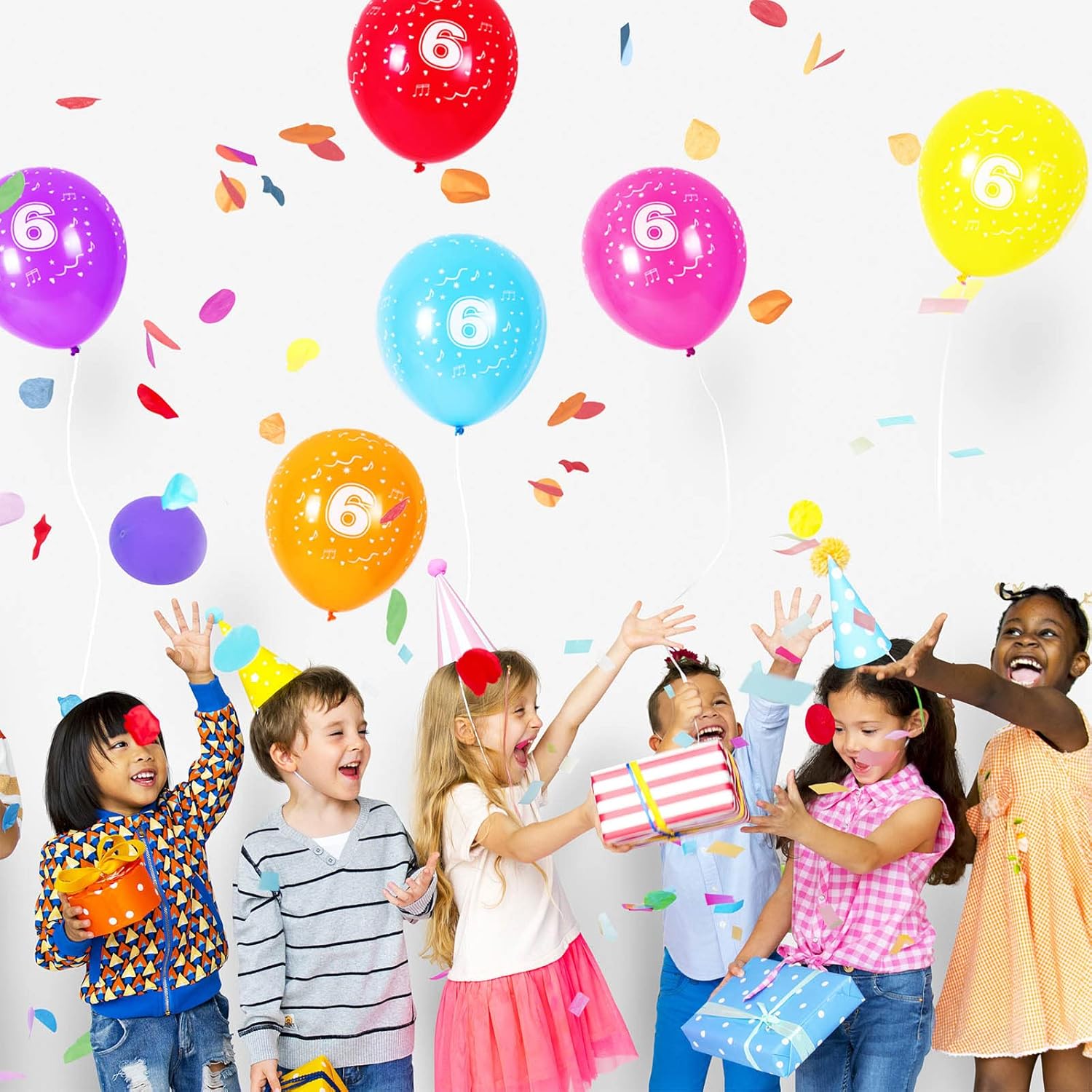 Globos de 1er cumpleaños, 24 globos de látex arcoíris de 12 pulgadas de colores surtidos, globos número 1, globos de dígitos, globos de fiesta para